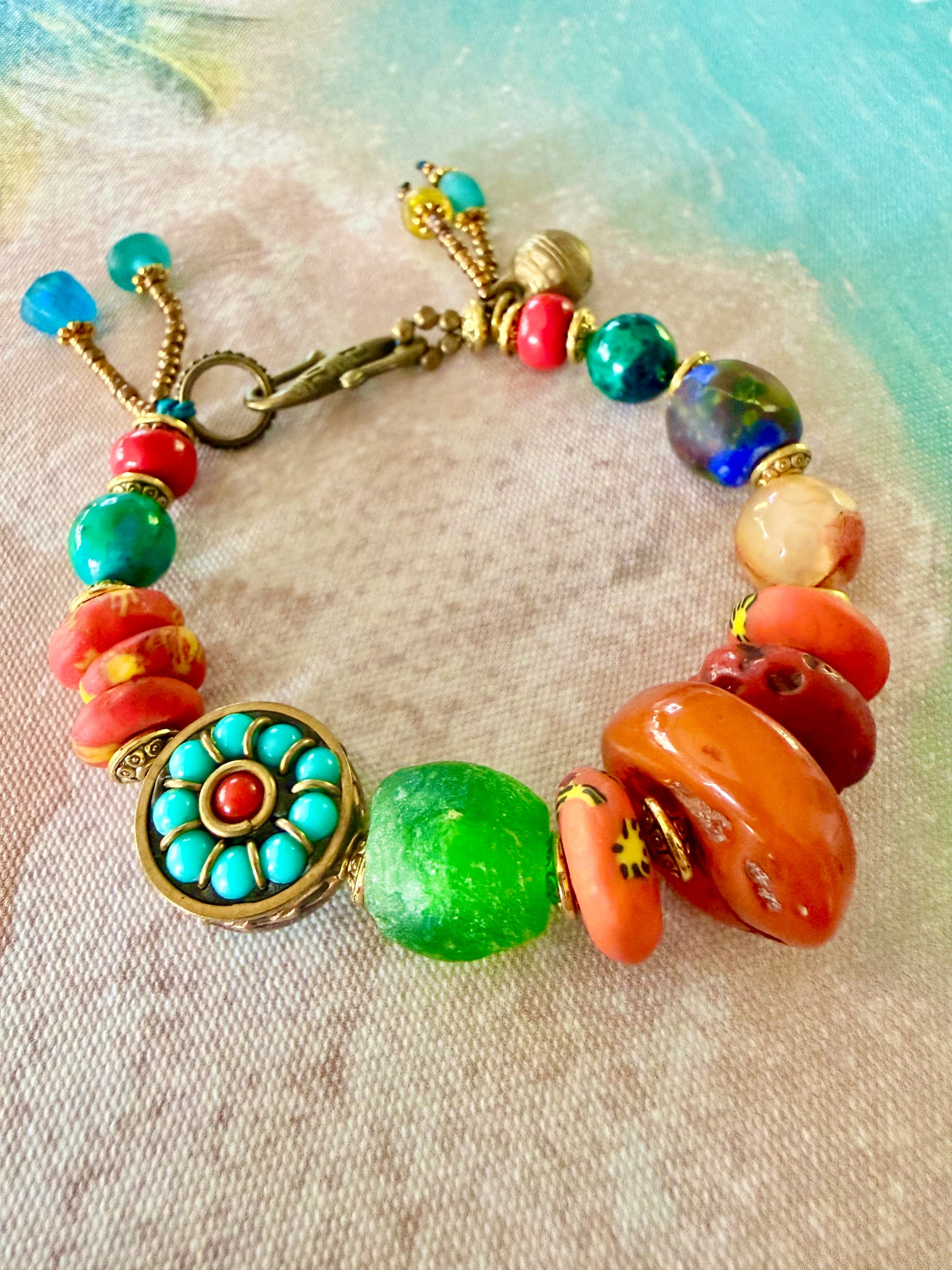 Island Coral & Coastal Treasure Bracelet