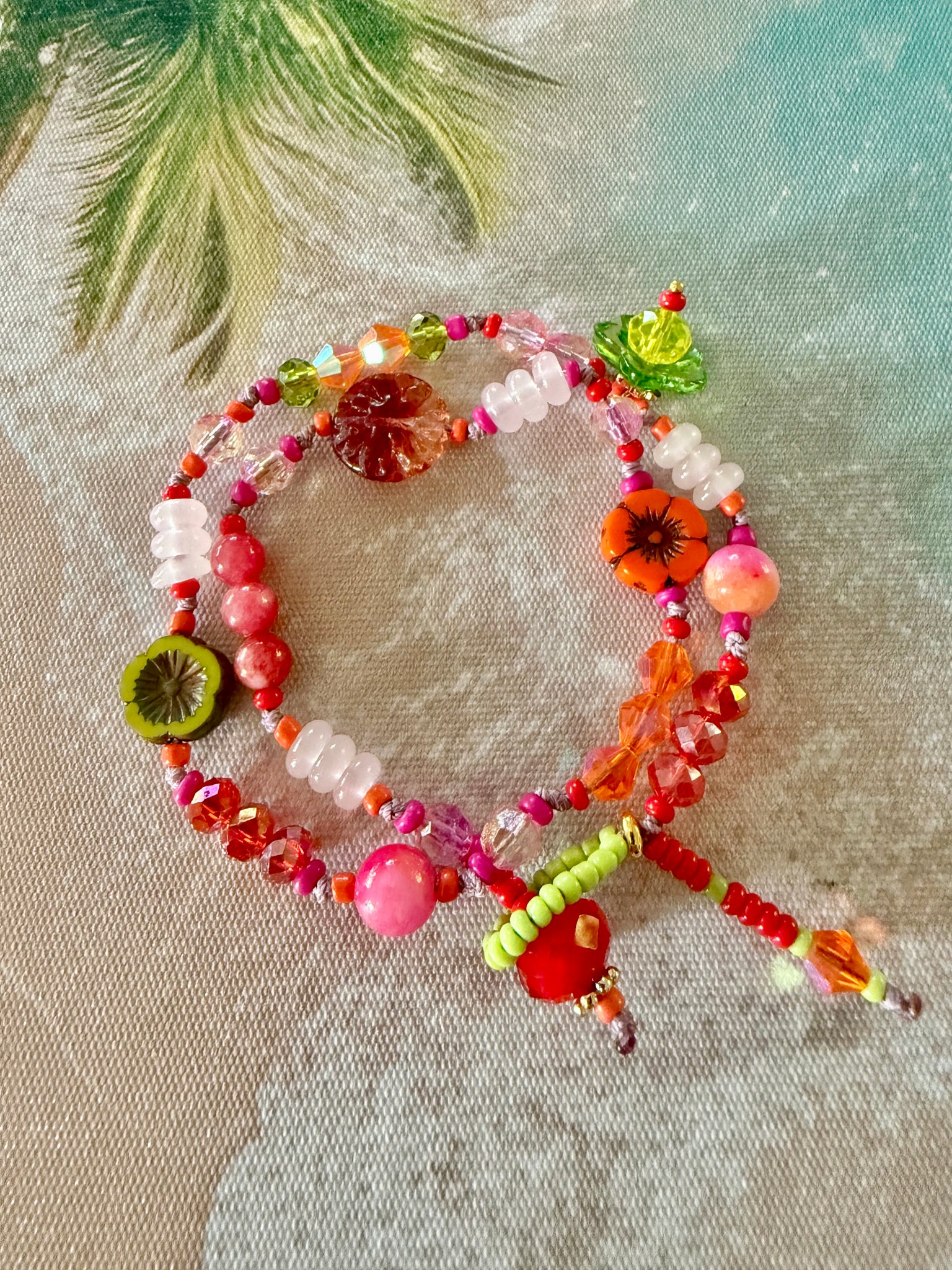 Island Sunset Flower Wrap Bracelet