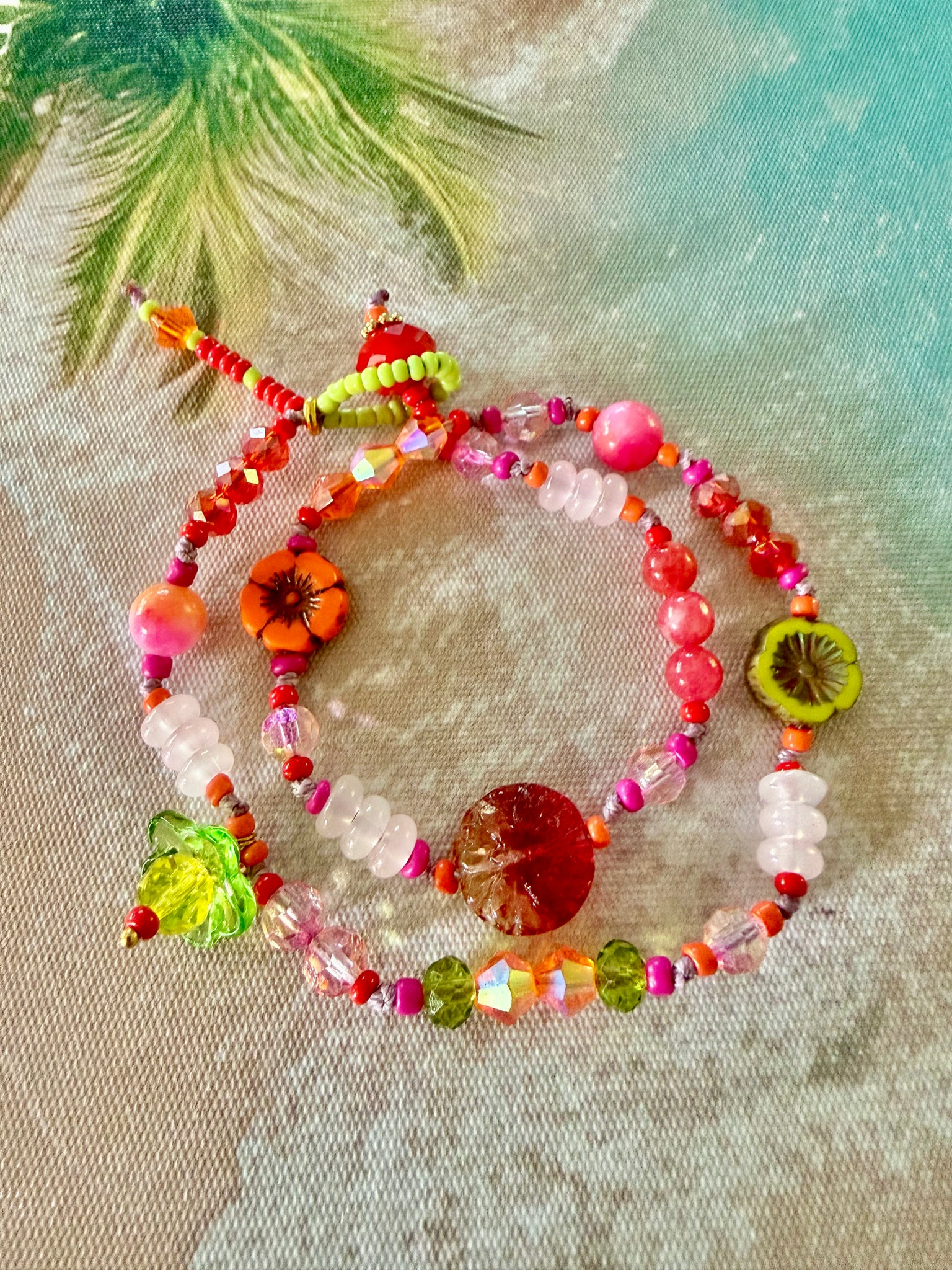 Island Sunset Flower Wrap Bracelet