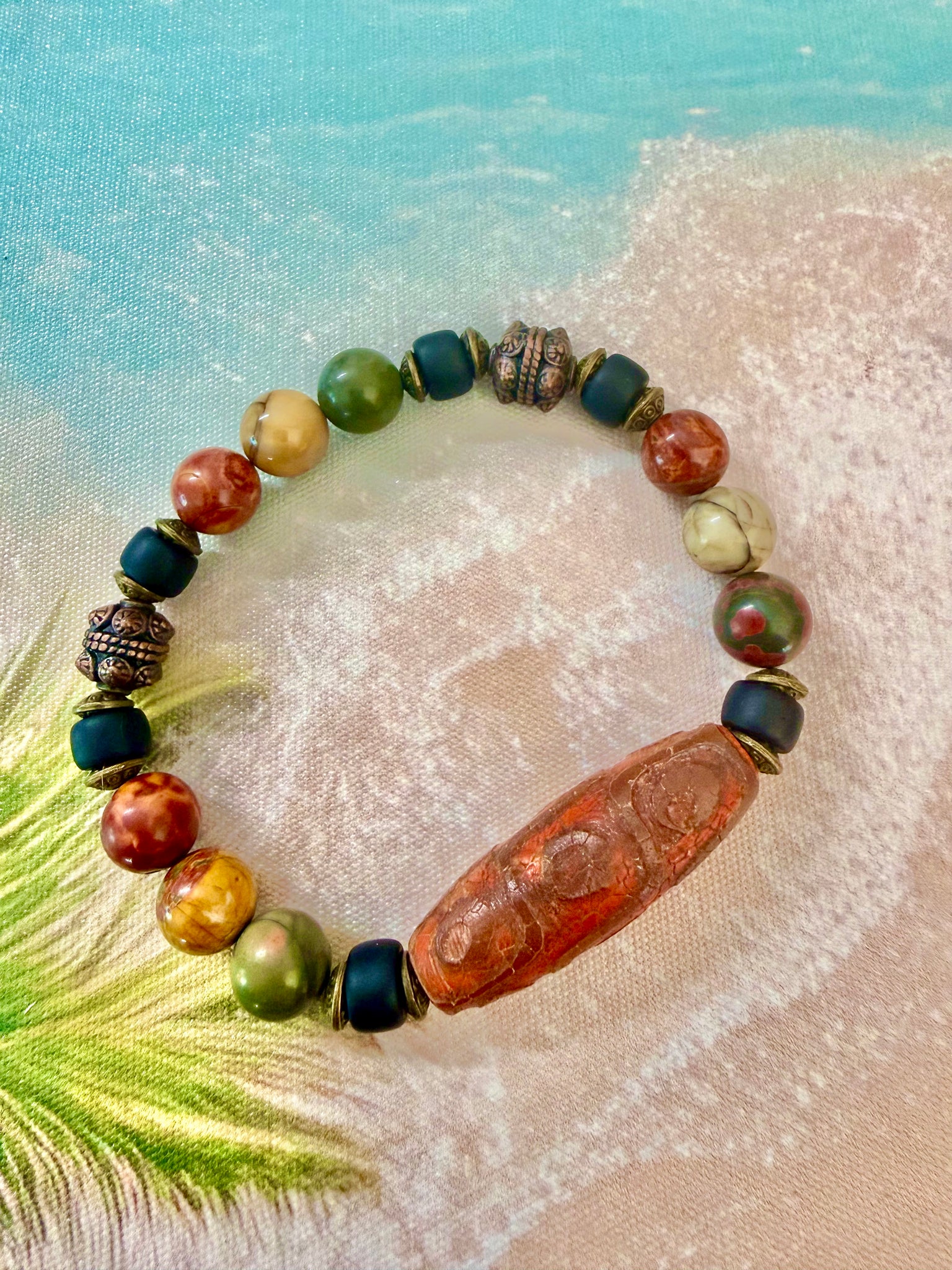 Mens Tribal Protection Dzi Bracelet