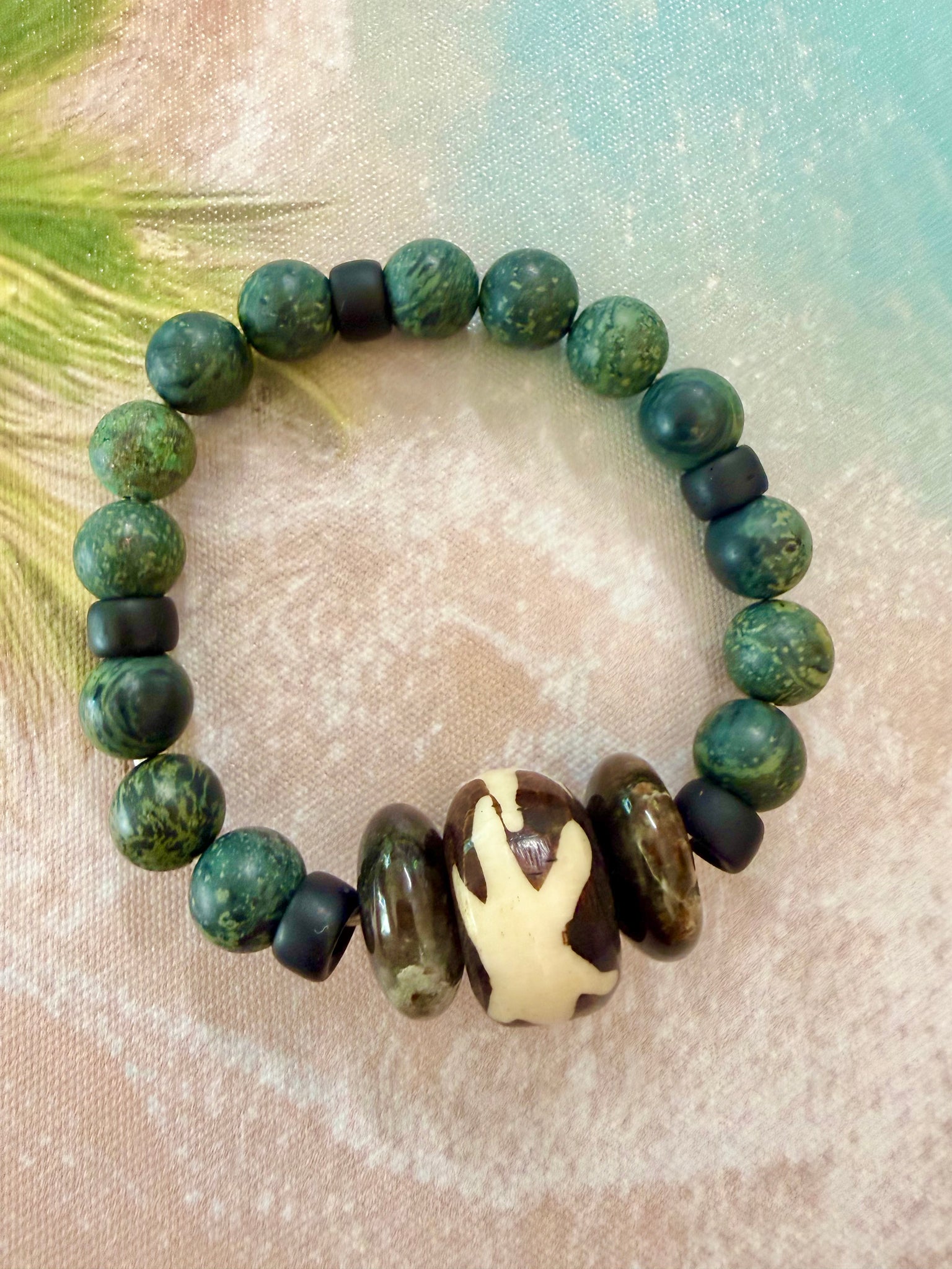 African Dzi Eye Men's Bracelet