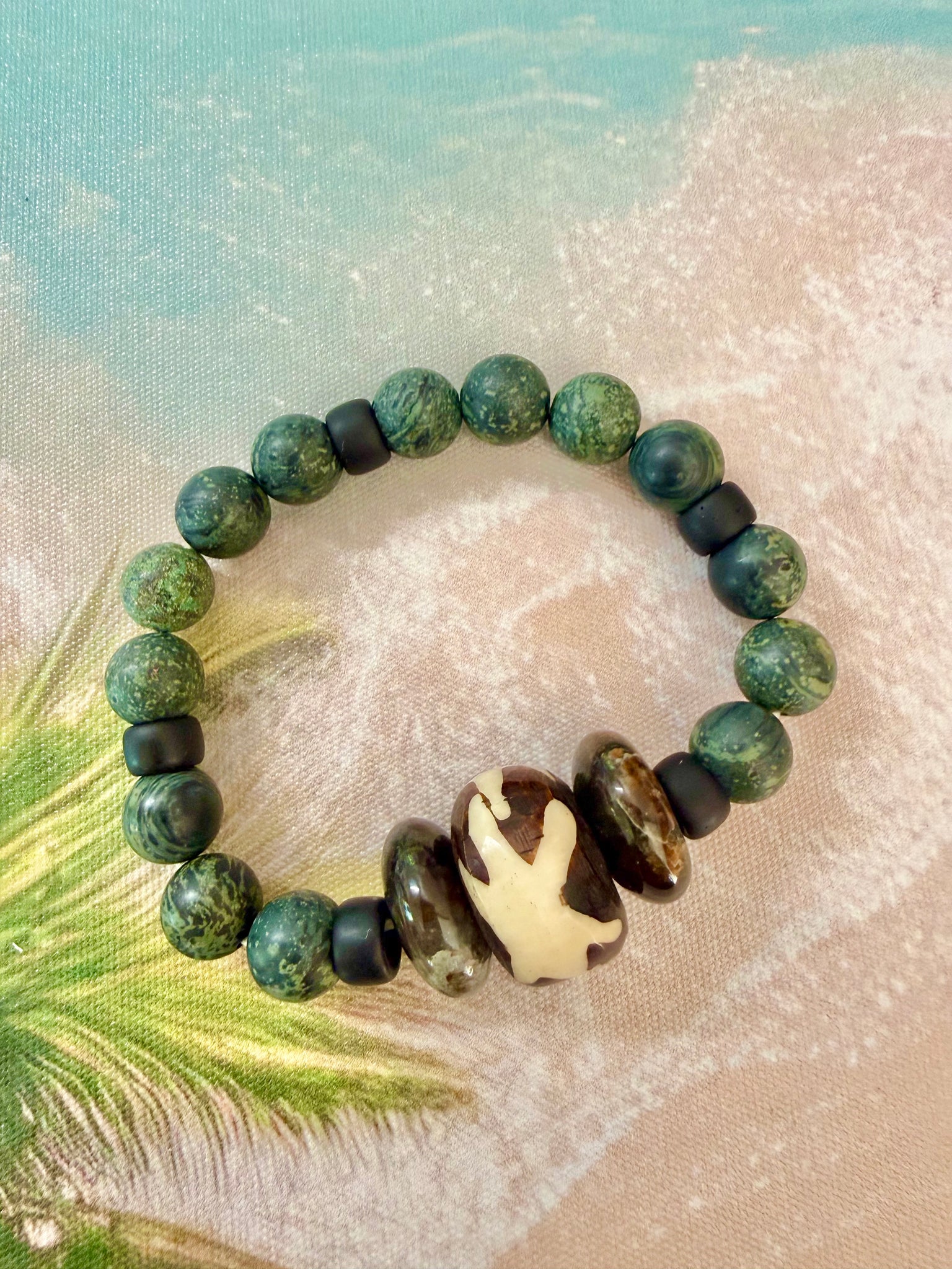 African Dzi Eye Men's Bracelet