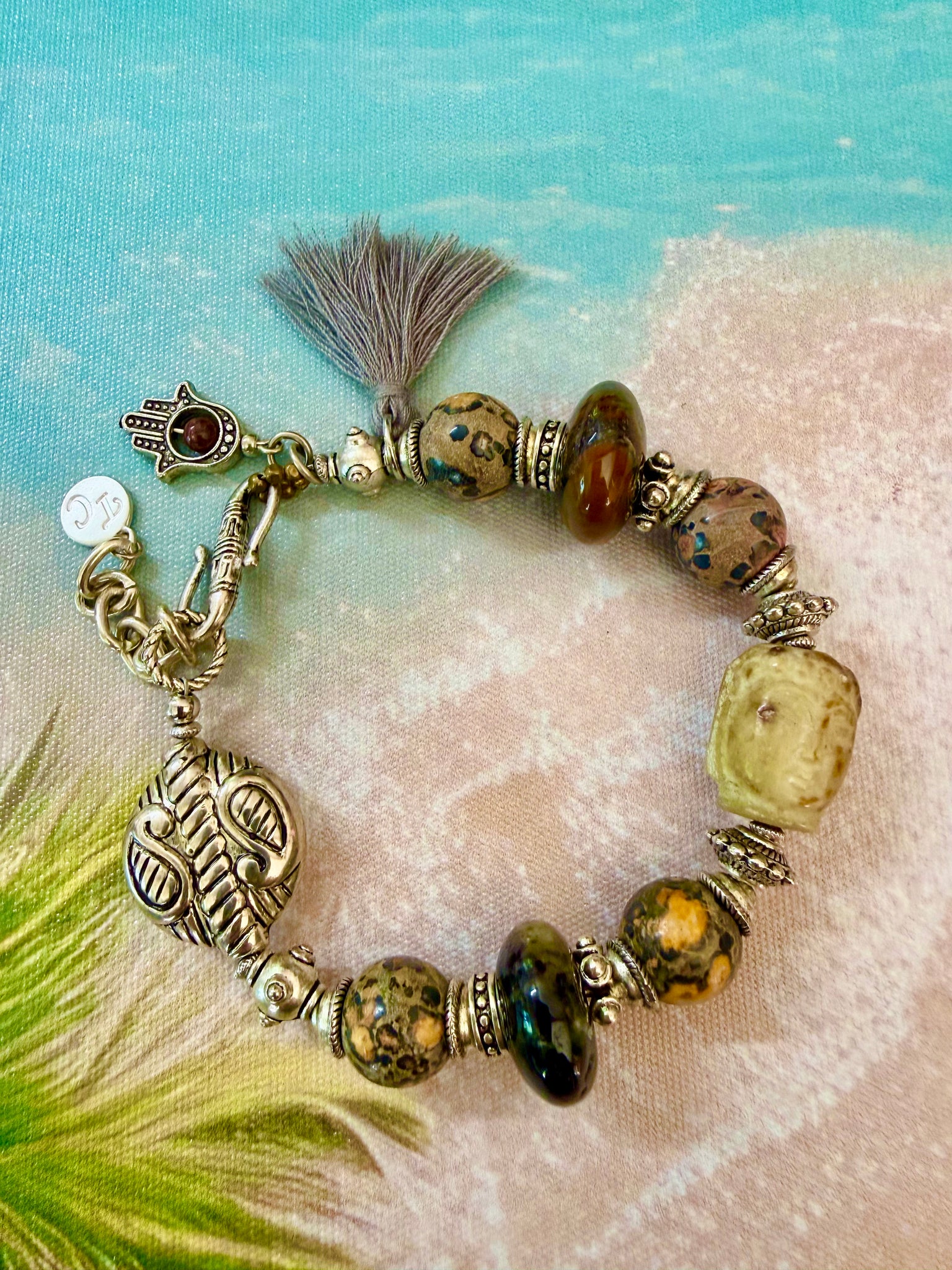 Tibetan Vintage Silver Stone Bracelet