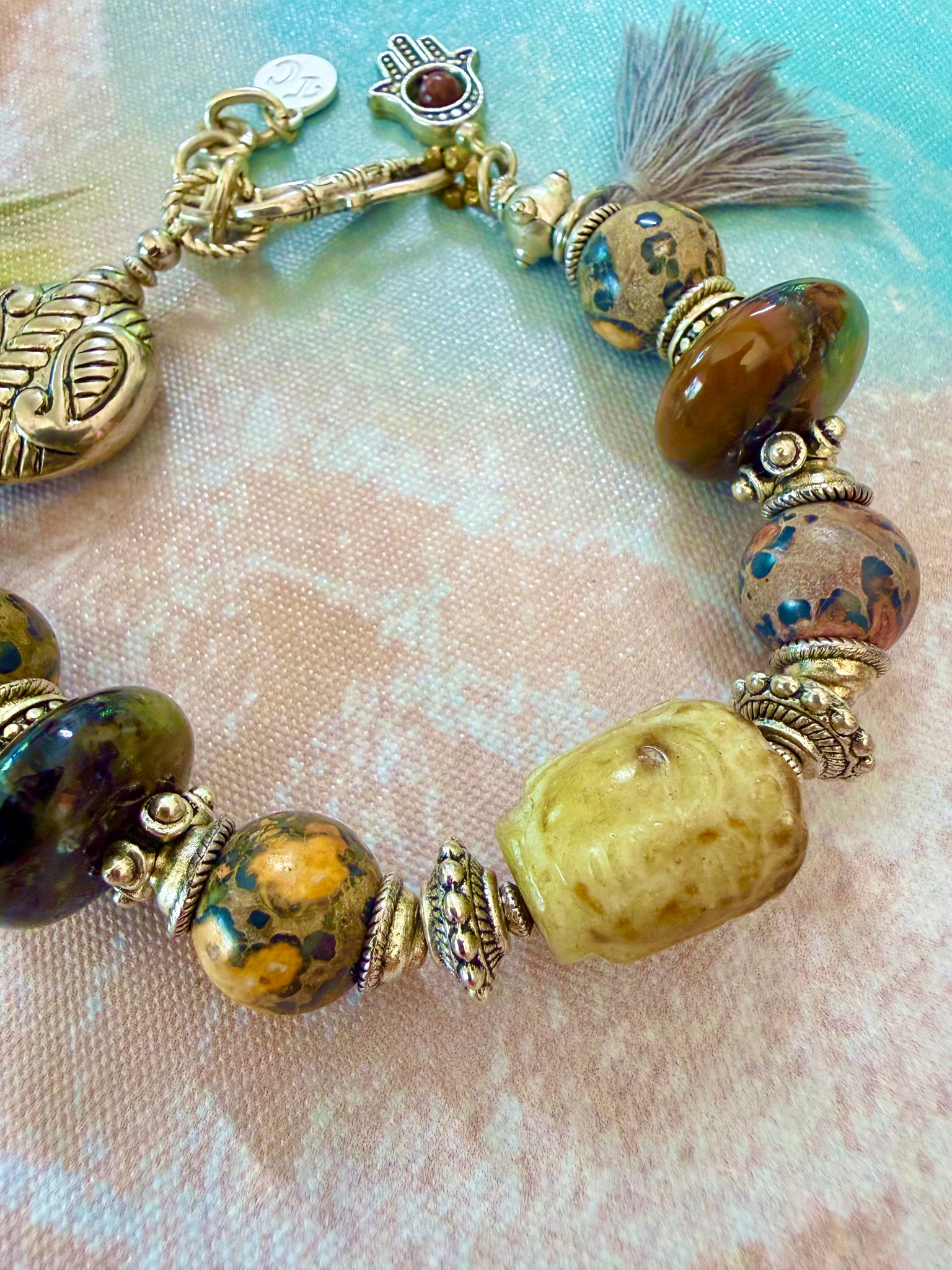 Tibetan Vintage Silver Stone Bracelet