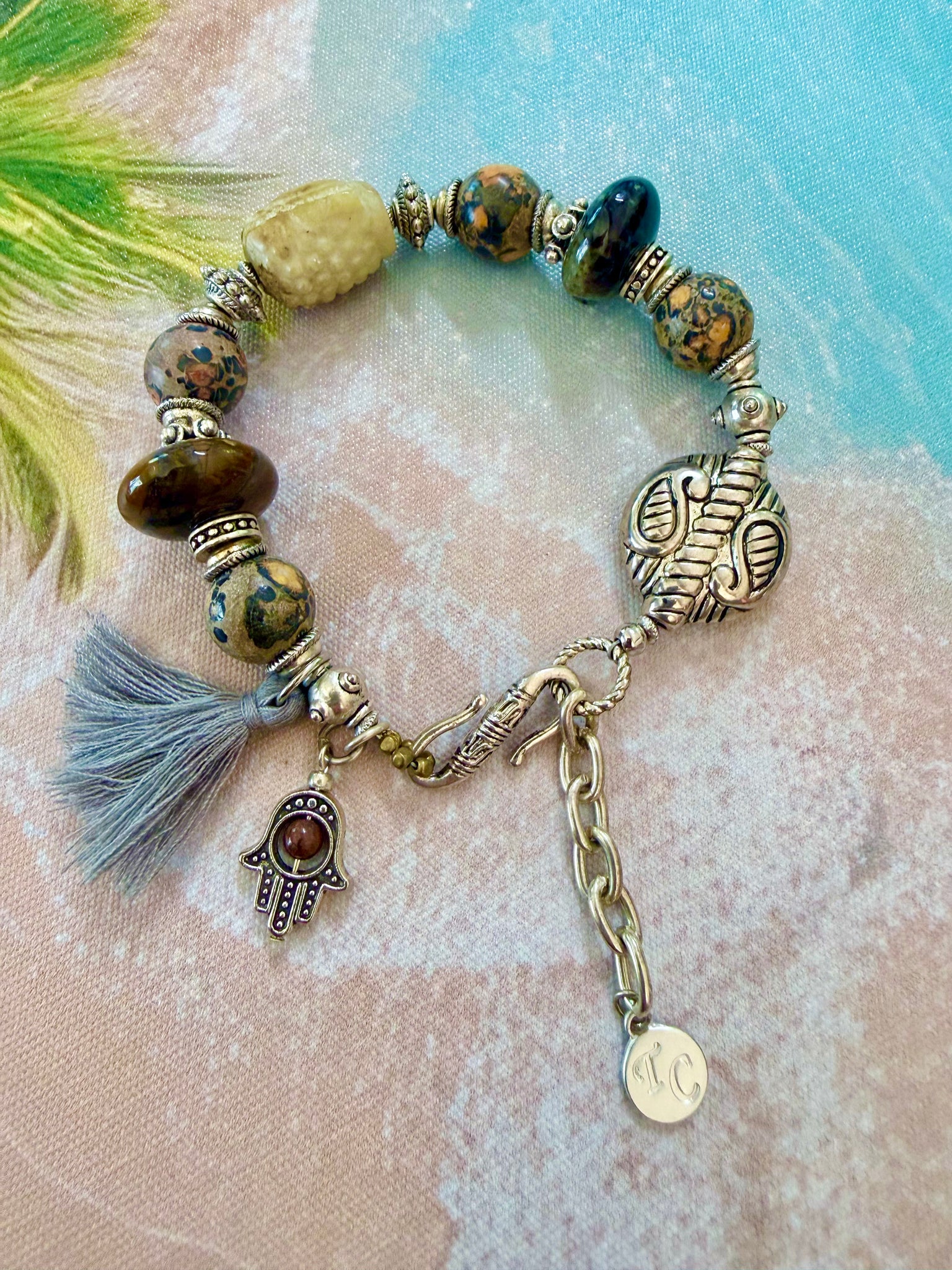 Tibetan Vintage Silver Stone Bracelet
