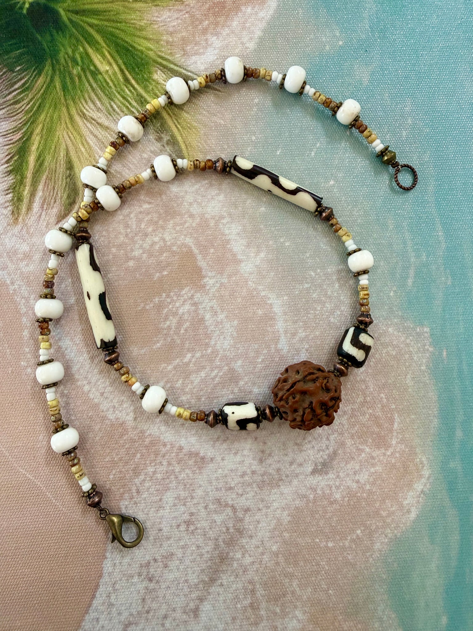 Tribal Nomad Dzi Bead  Necklace