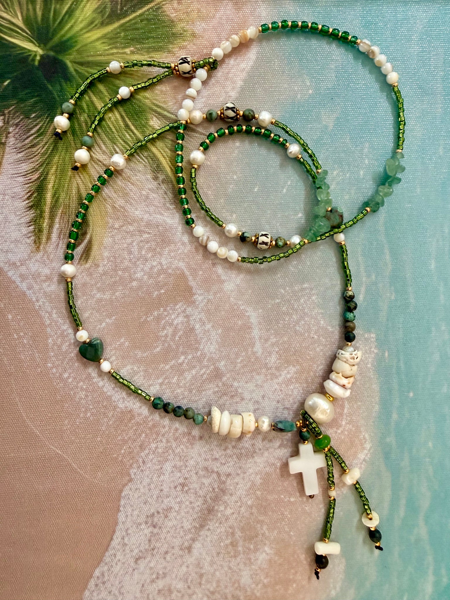Pukka Shell Seed Bead  Necklace