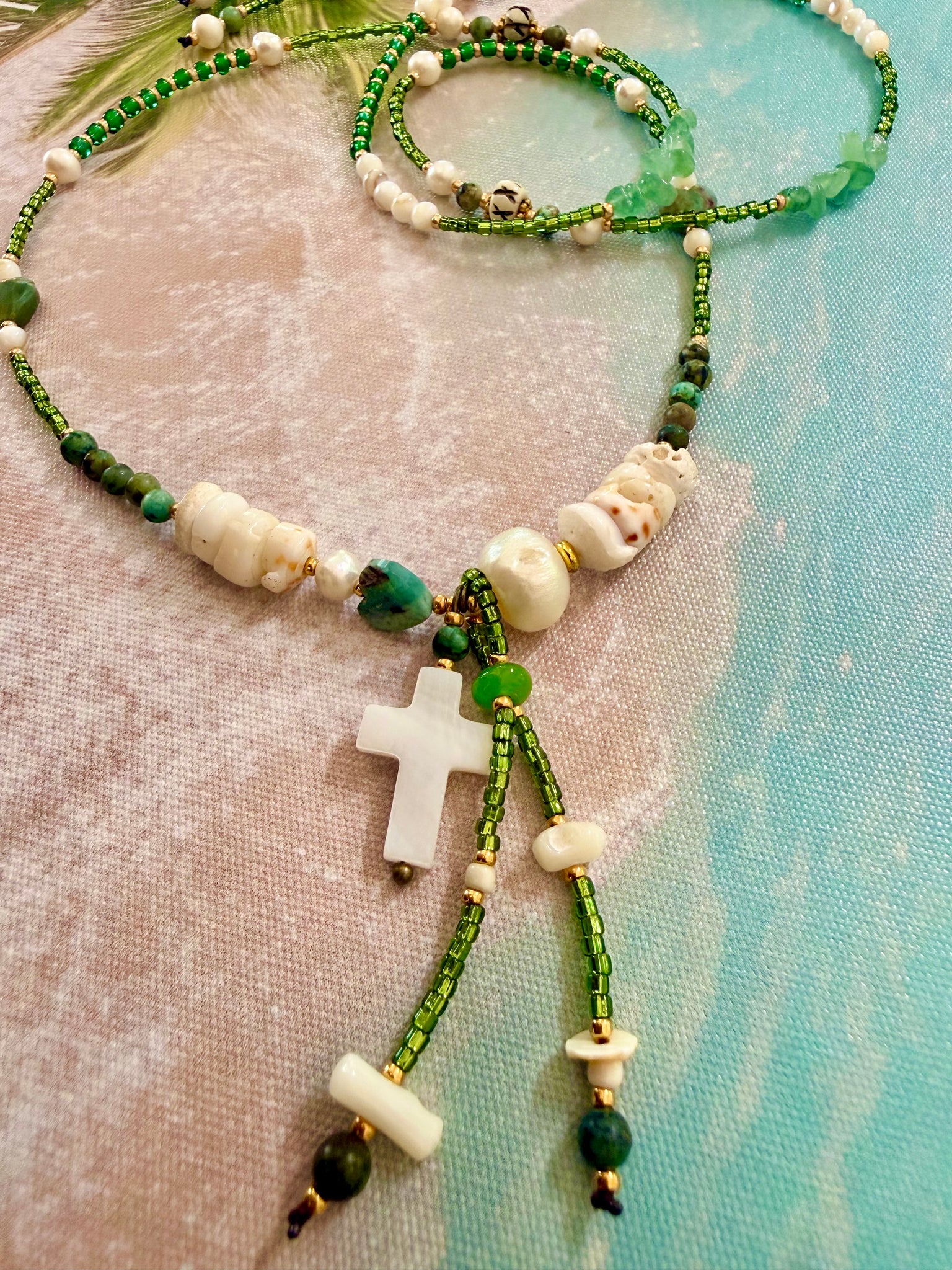 Pukka Shell Seed Bead  Necklace