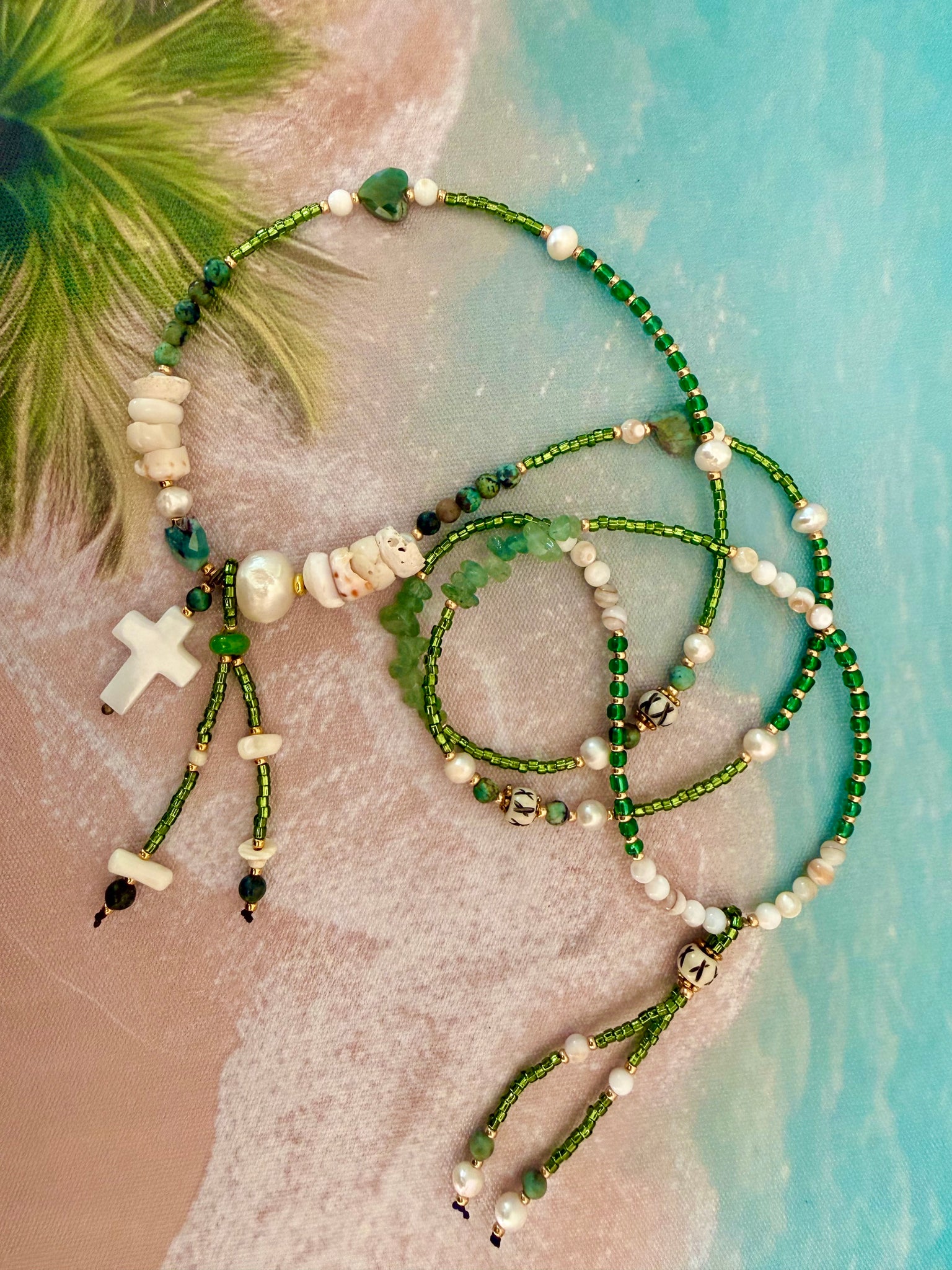 Pukka Shell Seed Bead  Necklace