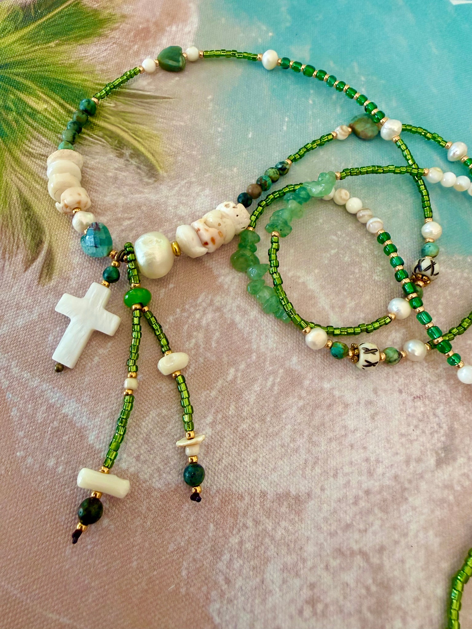 Pukka Shell Seed Bead  Necklace