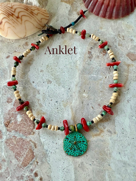 Sand Dollar Shell Charm Anklet