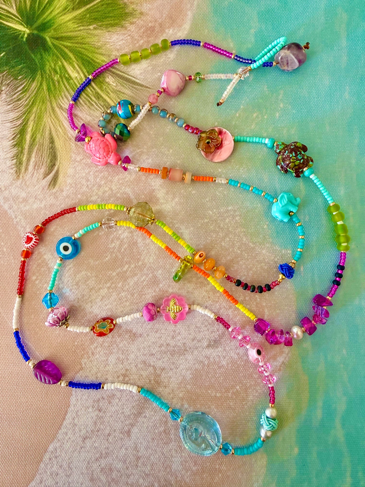 Boho Islander Seed Bead Necklace - Bracelet