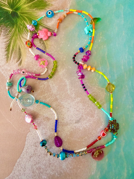 Boho Islander Seed Bead Necklace - Bracelet