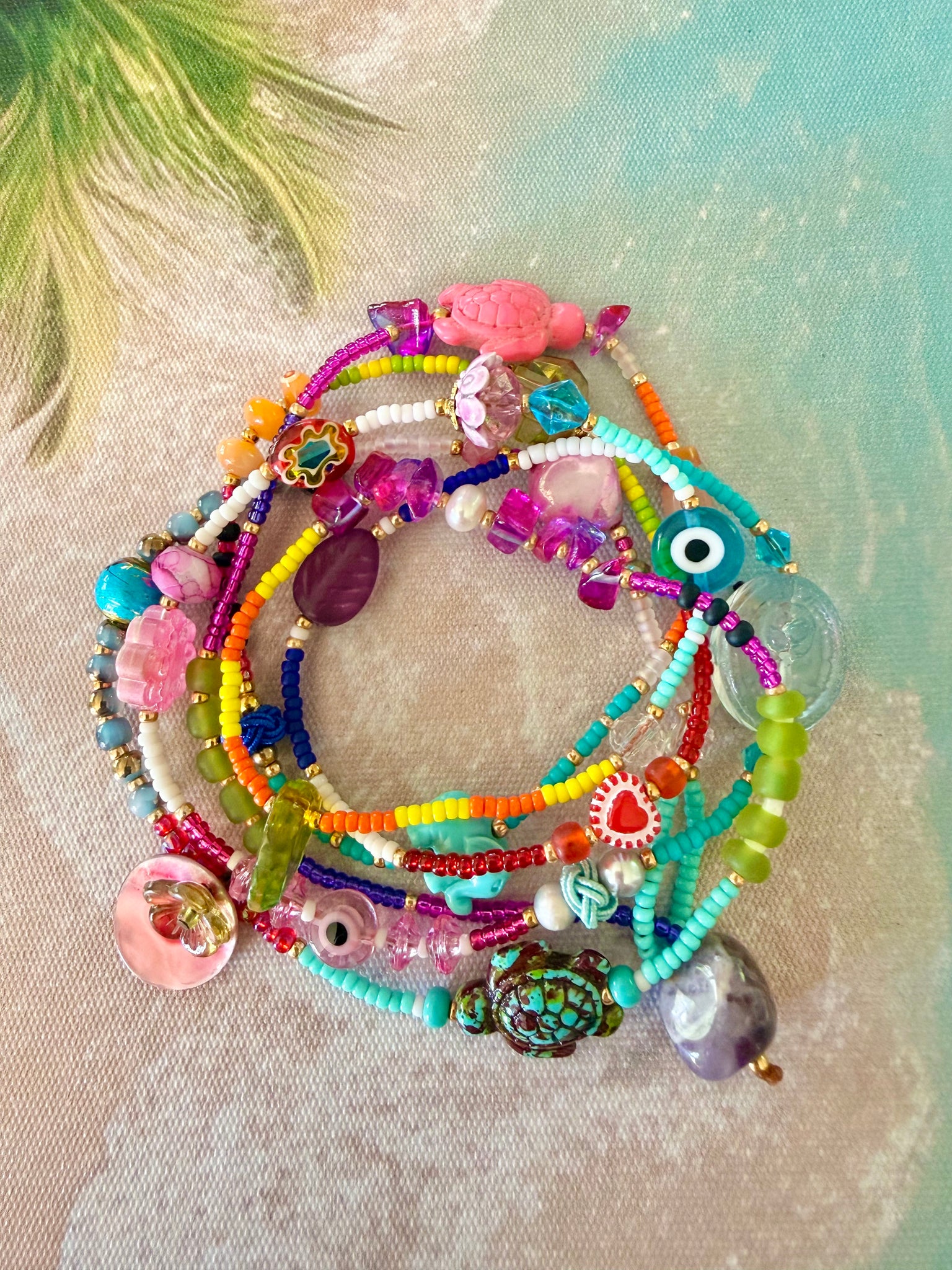 Boho Islander Seed Bead Necklace - Bracelet