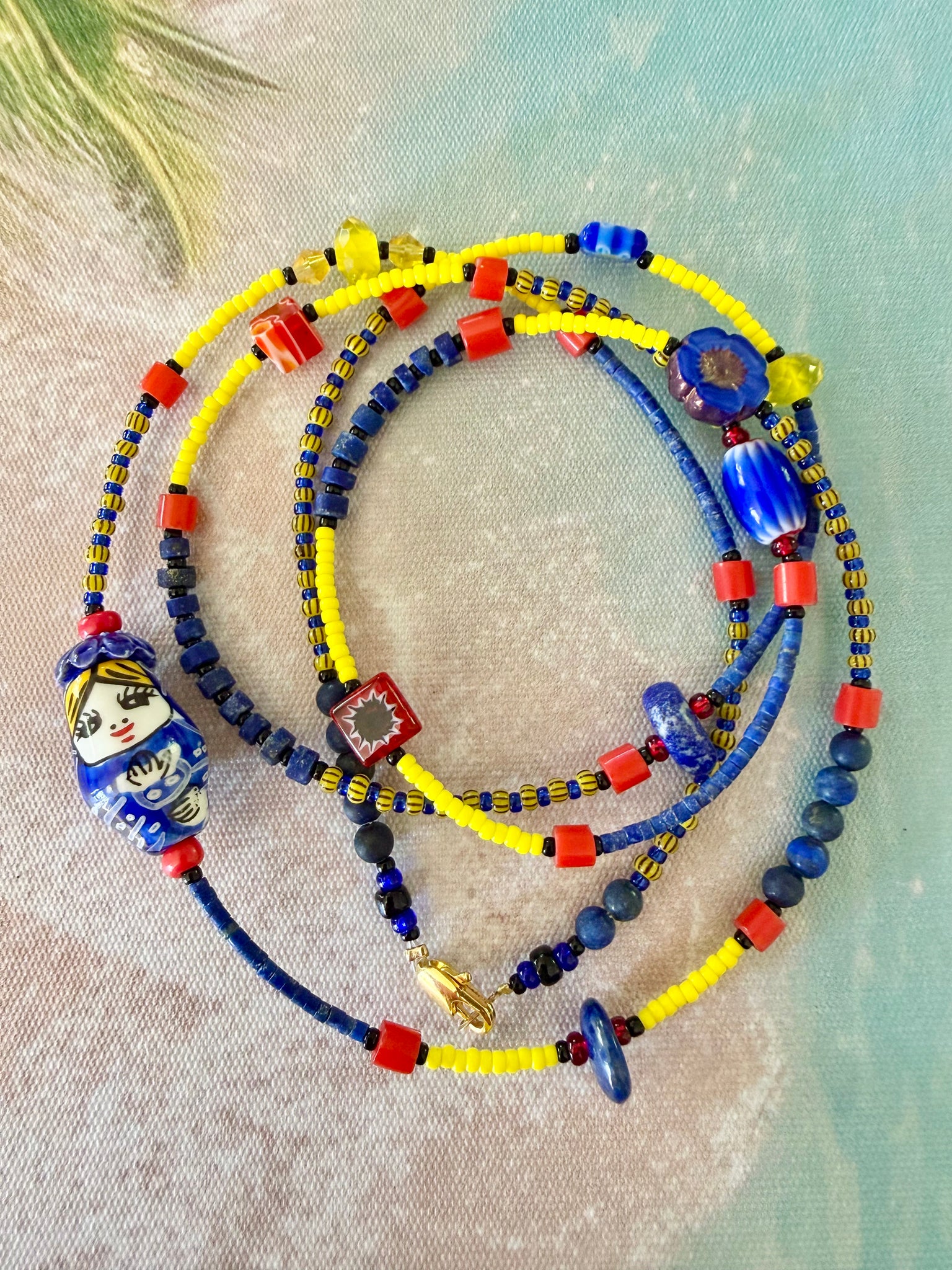 Seed Bead Doll Necklace