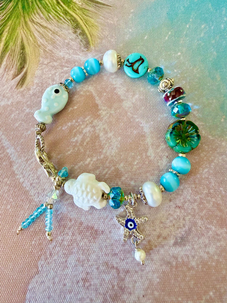 Coastal Ocean Charm Treasure Seaside Bracelet