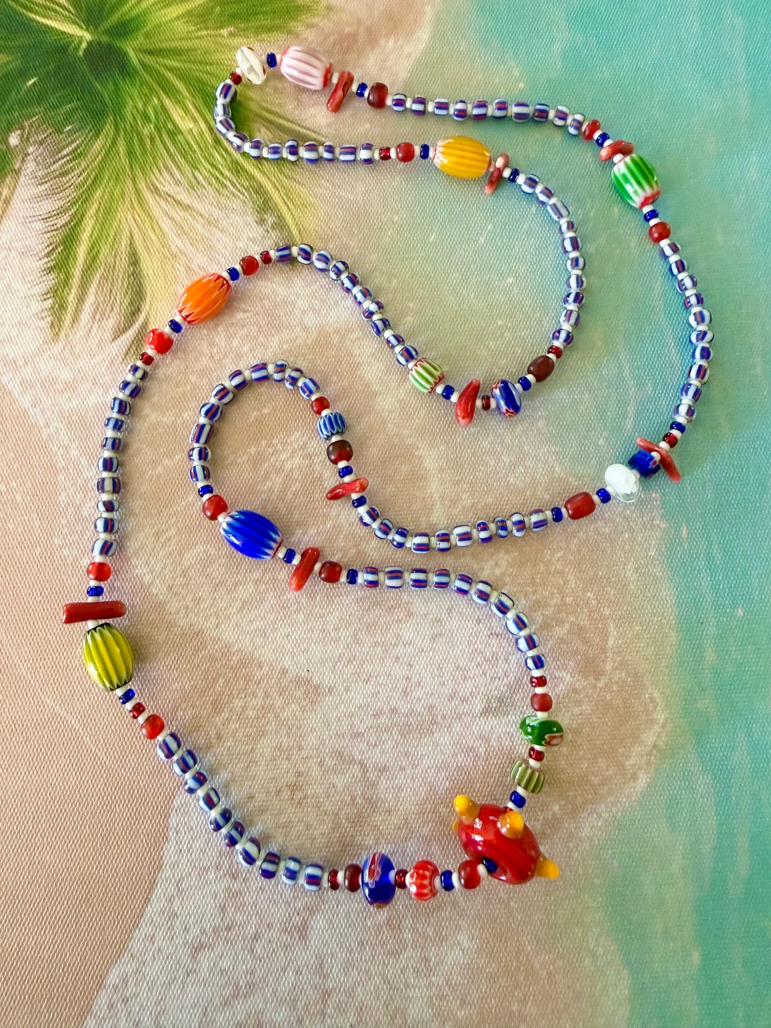 Mediterranean Glass Bead Necklace