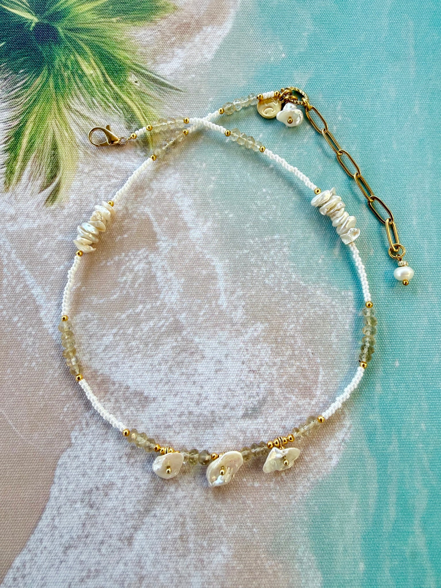Bohemian Pearl & Quartz Crystal Seed Bead Necklace