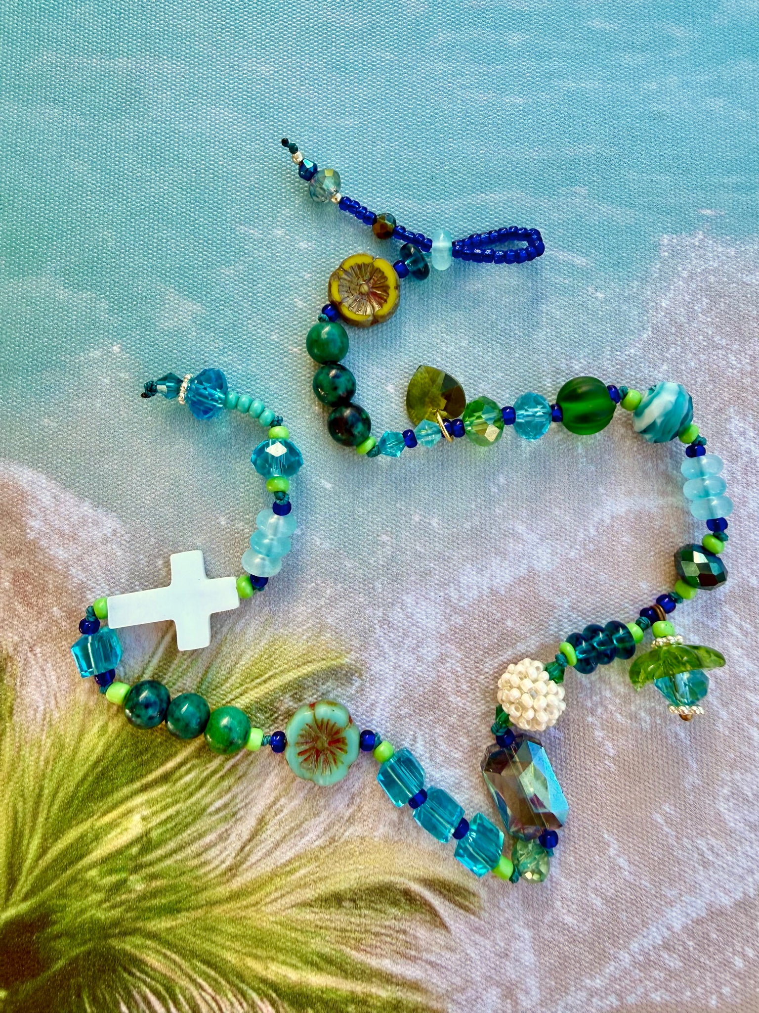 Boho Ocean Cross Knotted Wrap Bracelet