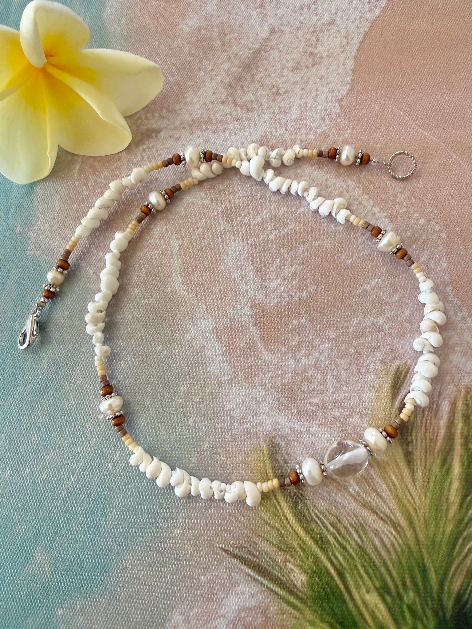 Island Shell & Quartz Boho Choker - Necklace