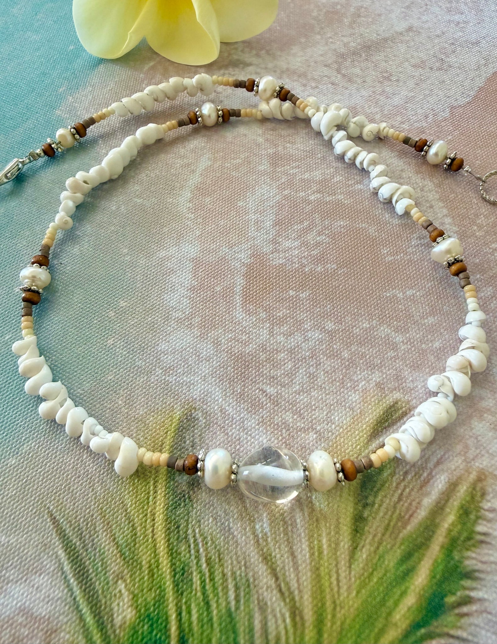 Island Shell & Quartz Boho Choker - Necklace