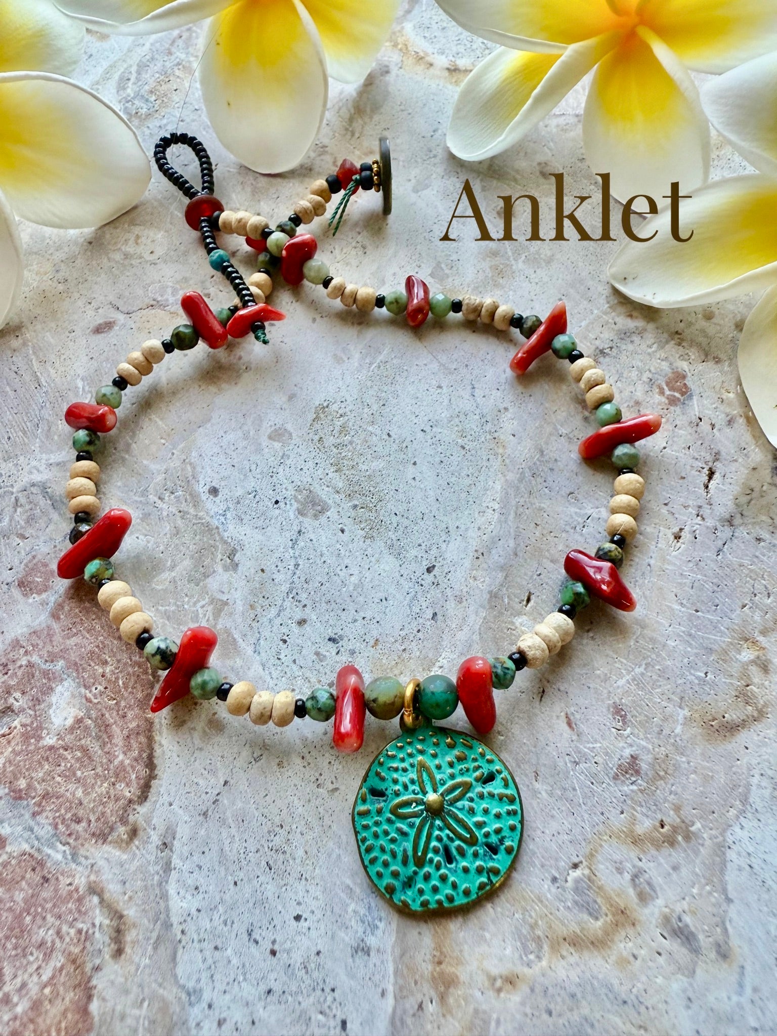 Sand Dollar Shell Charm Anklet
