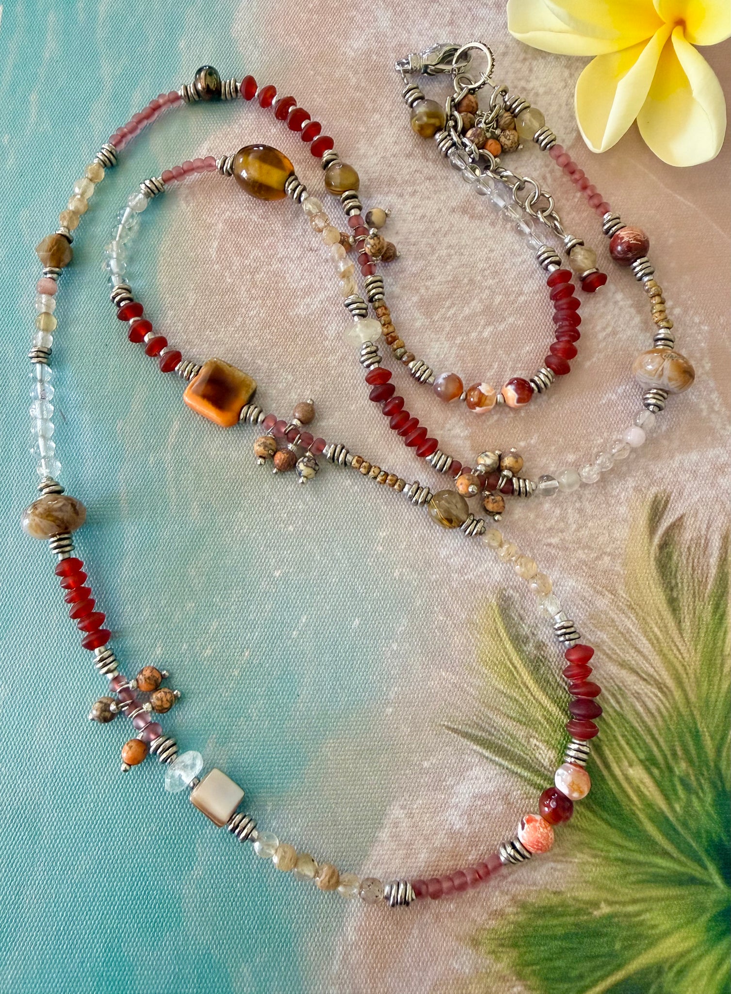 Bohemian Sunset Quartz Crystal Wrap Bracelet