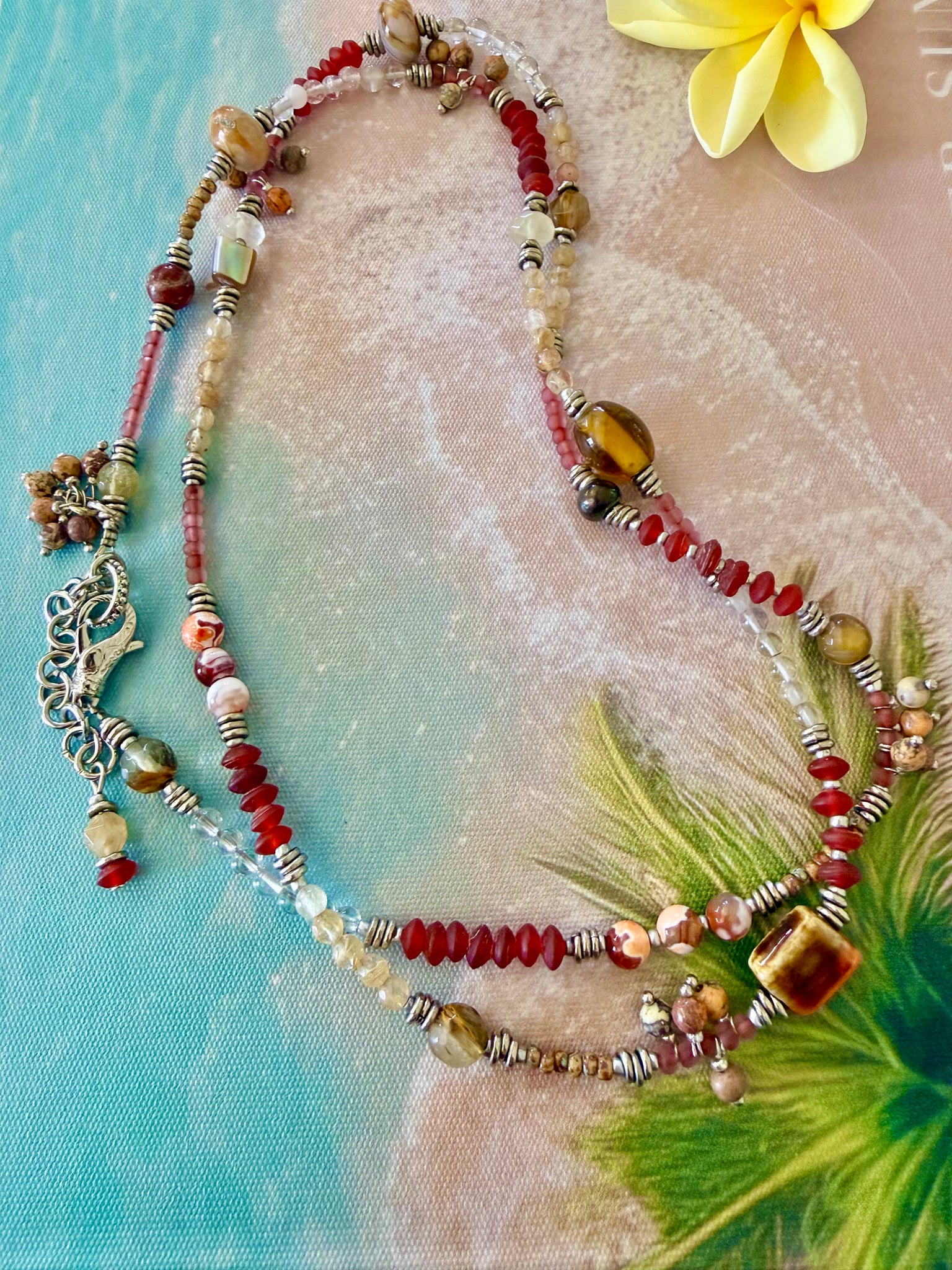 Bohemian Sunset Quartz Crystal Wrap Bracelet