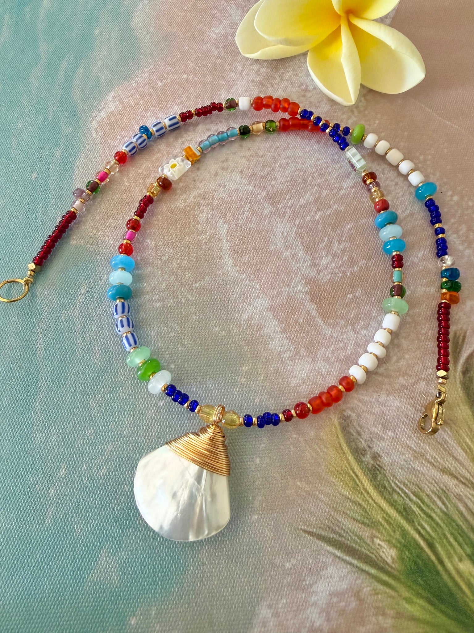Rainbow Tide Shell Necklace