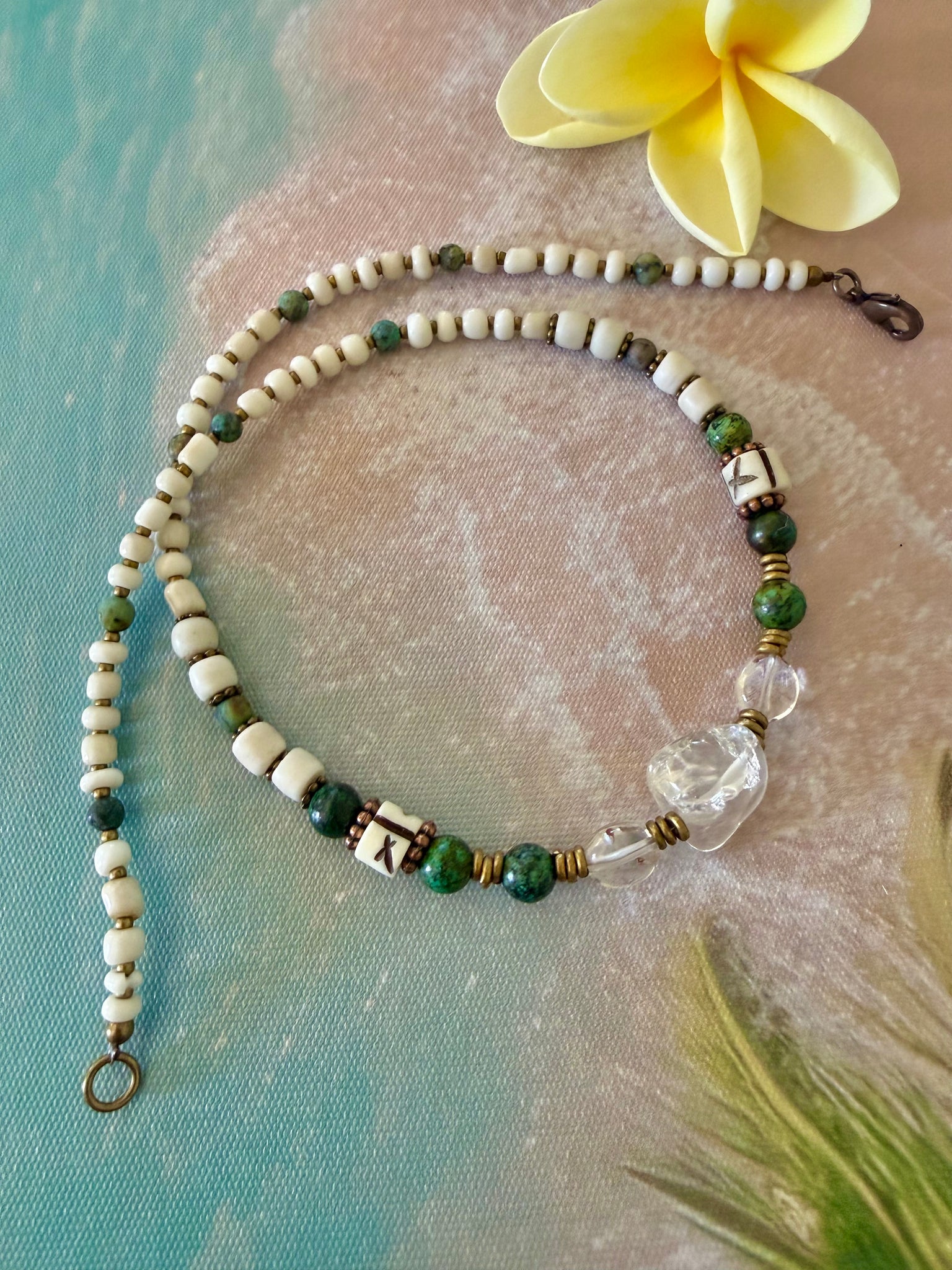 Bali Spirit Quartz & Turquoise Boho Necklace