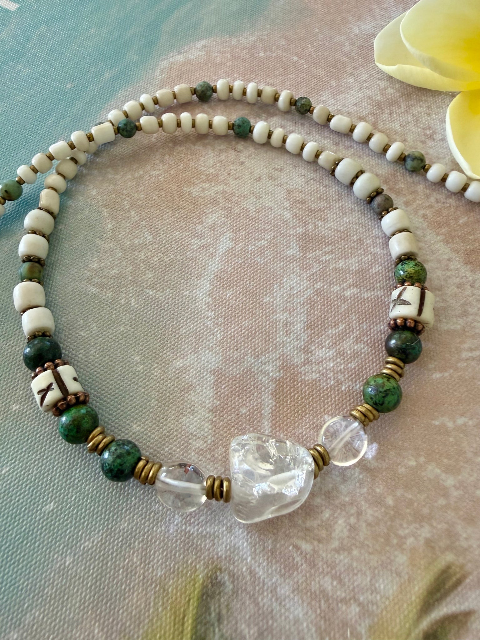 Bali Spirit Quartz & Turquoise Boho Necklace