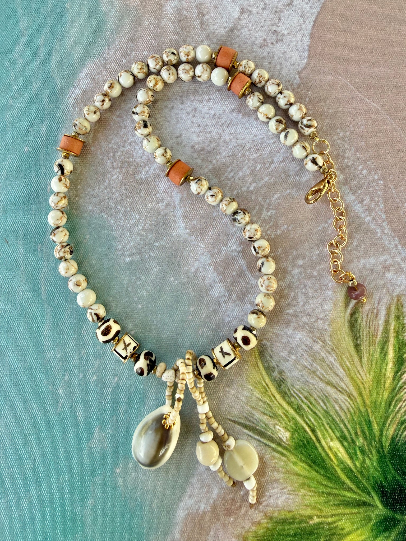 Tribal Cowrie Shell Beaded Necklace