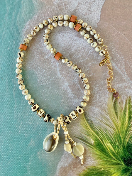 Tribal Cowrie Shell Beaded Necklace
