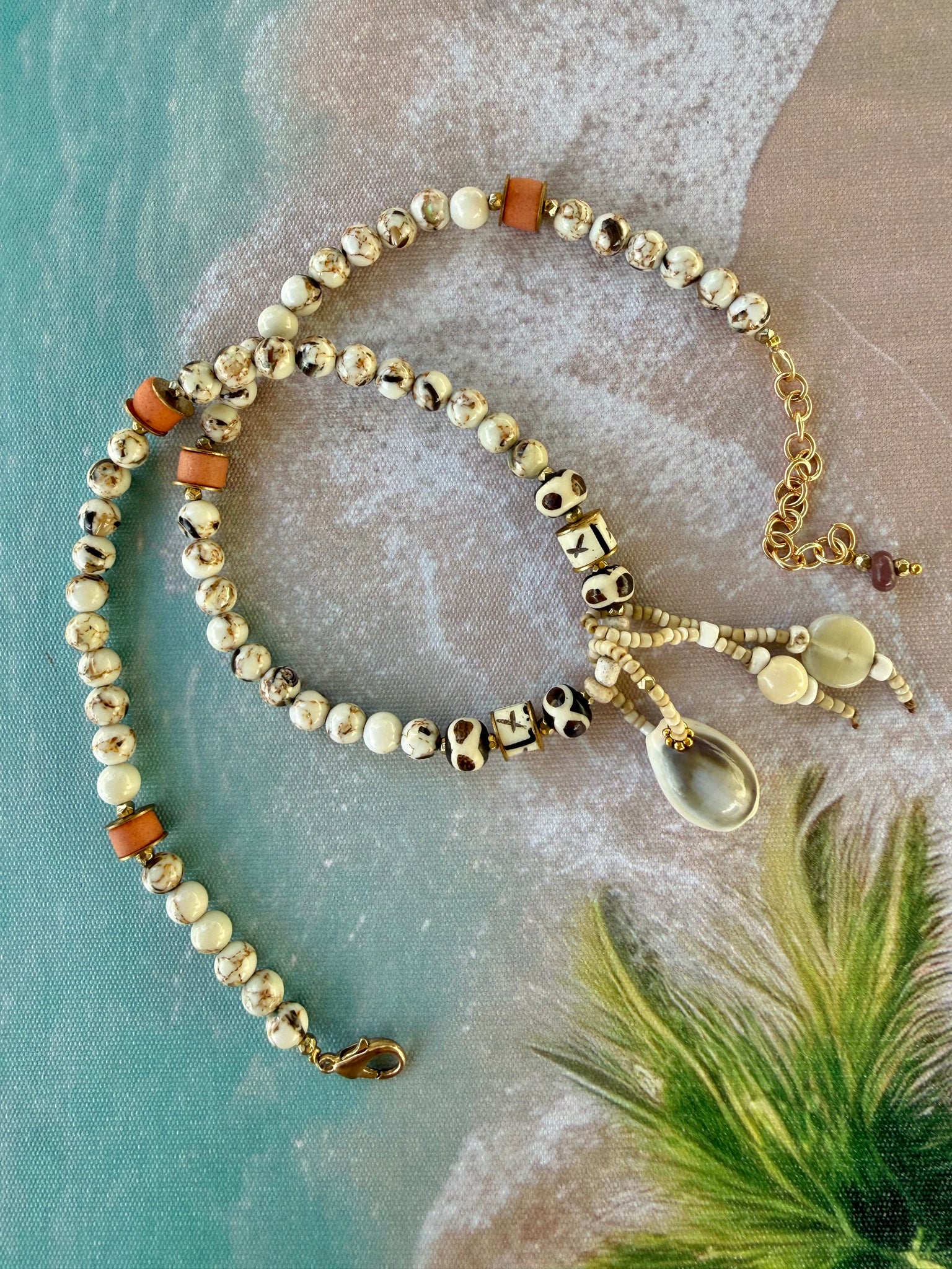 Tribal Cowrie Shell Beaded Necklace