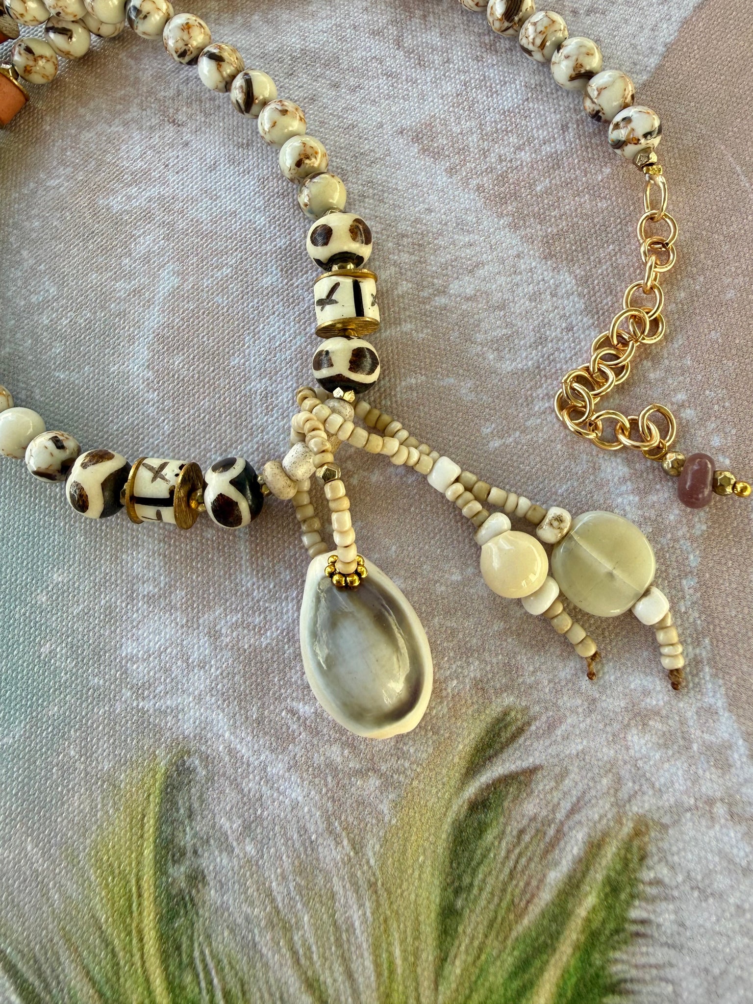 Tribal Cowrie Shell Beaded Necklace