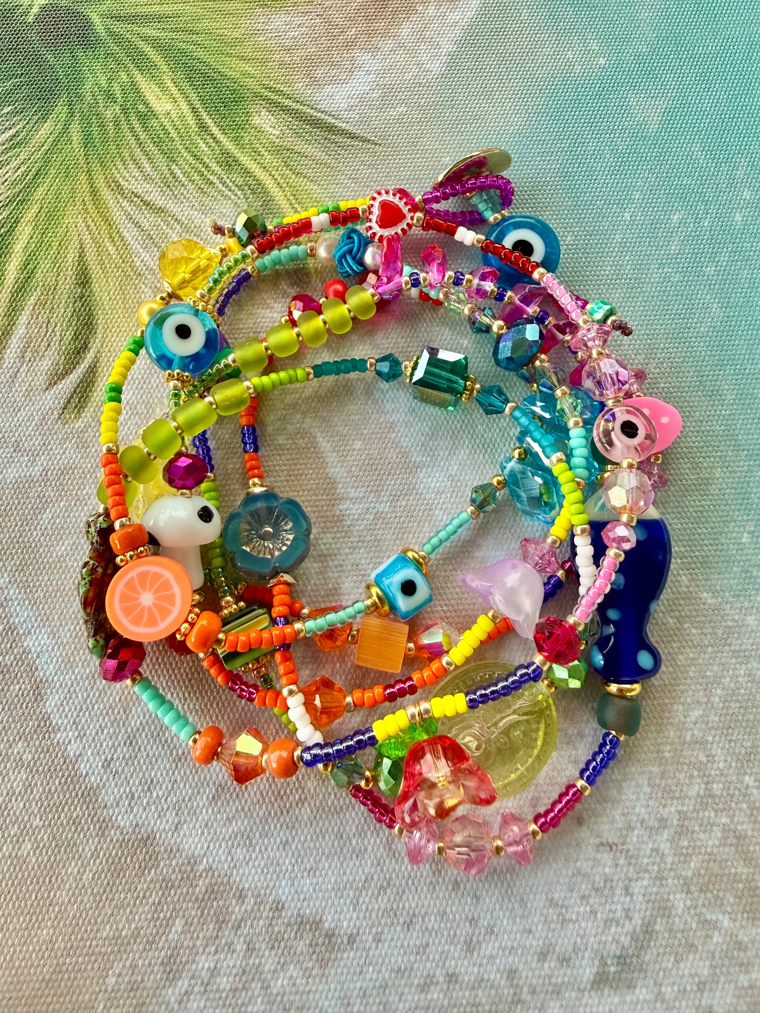 Gypsy Soul Multi Evil Eye Charm Wrap  Bracelet (1)
