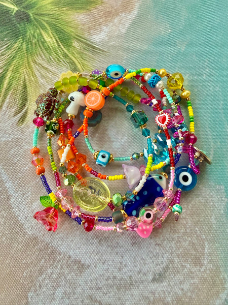 Gypsy Soul Multi Evil Eye Charm Wrap  Bracelet (1)