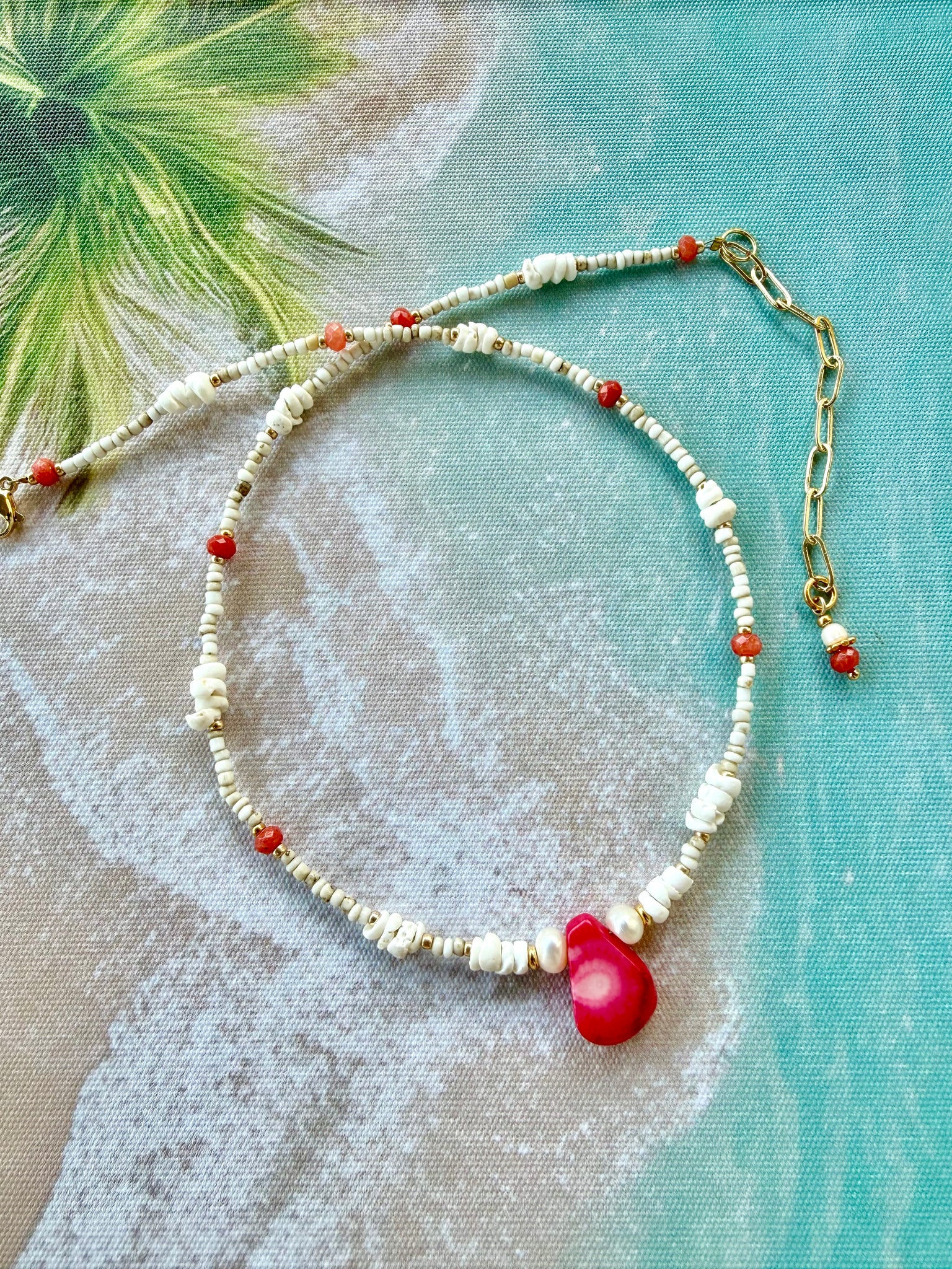Ocean Shell Seed Bead Necklace