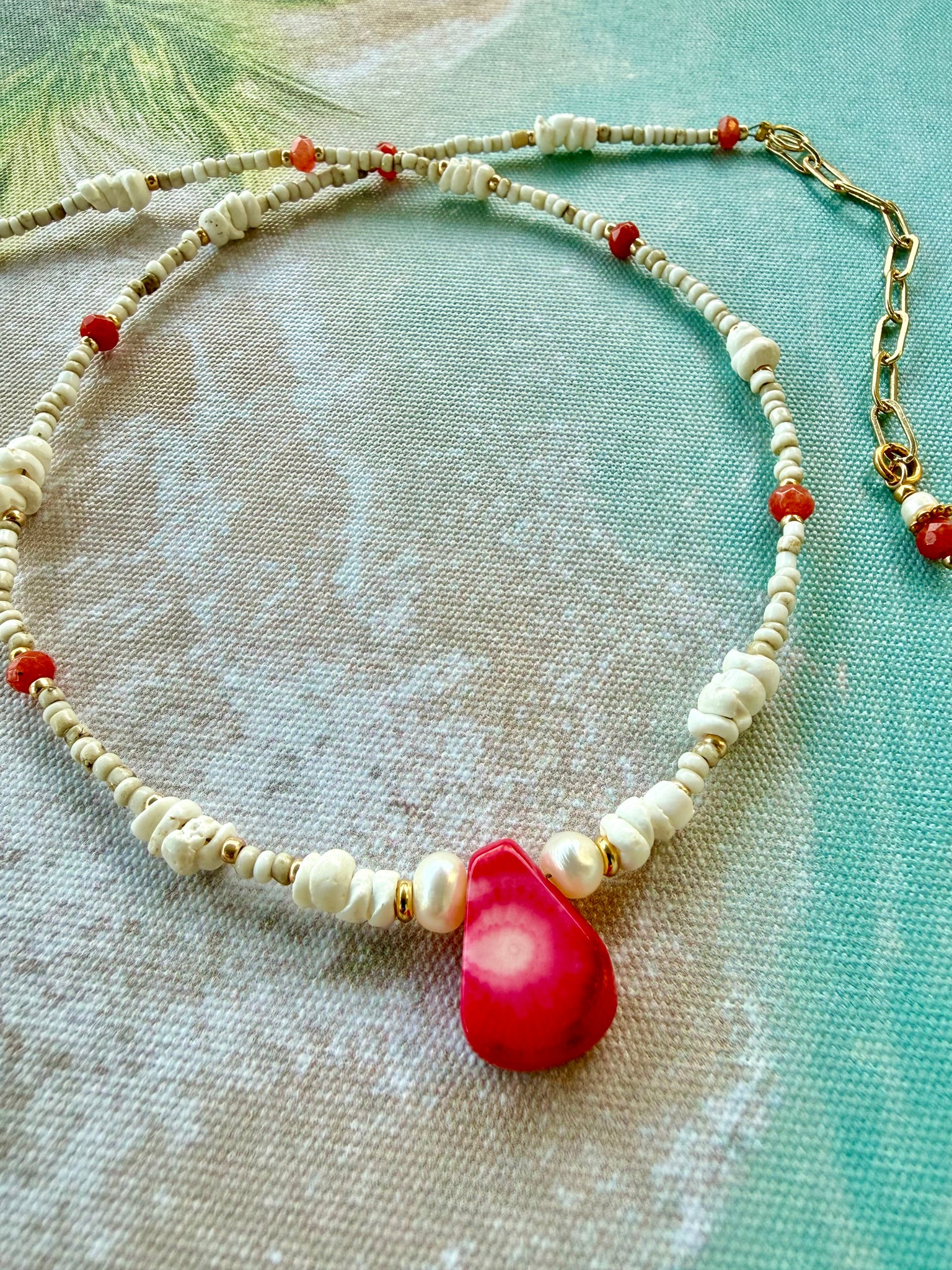 Ocean Shell Seed Bead Necklace