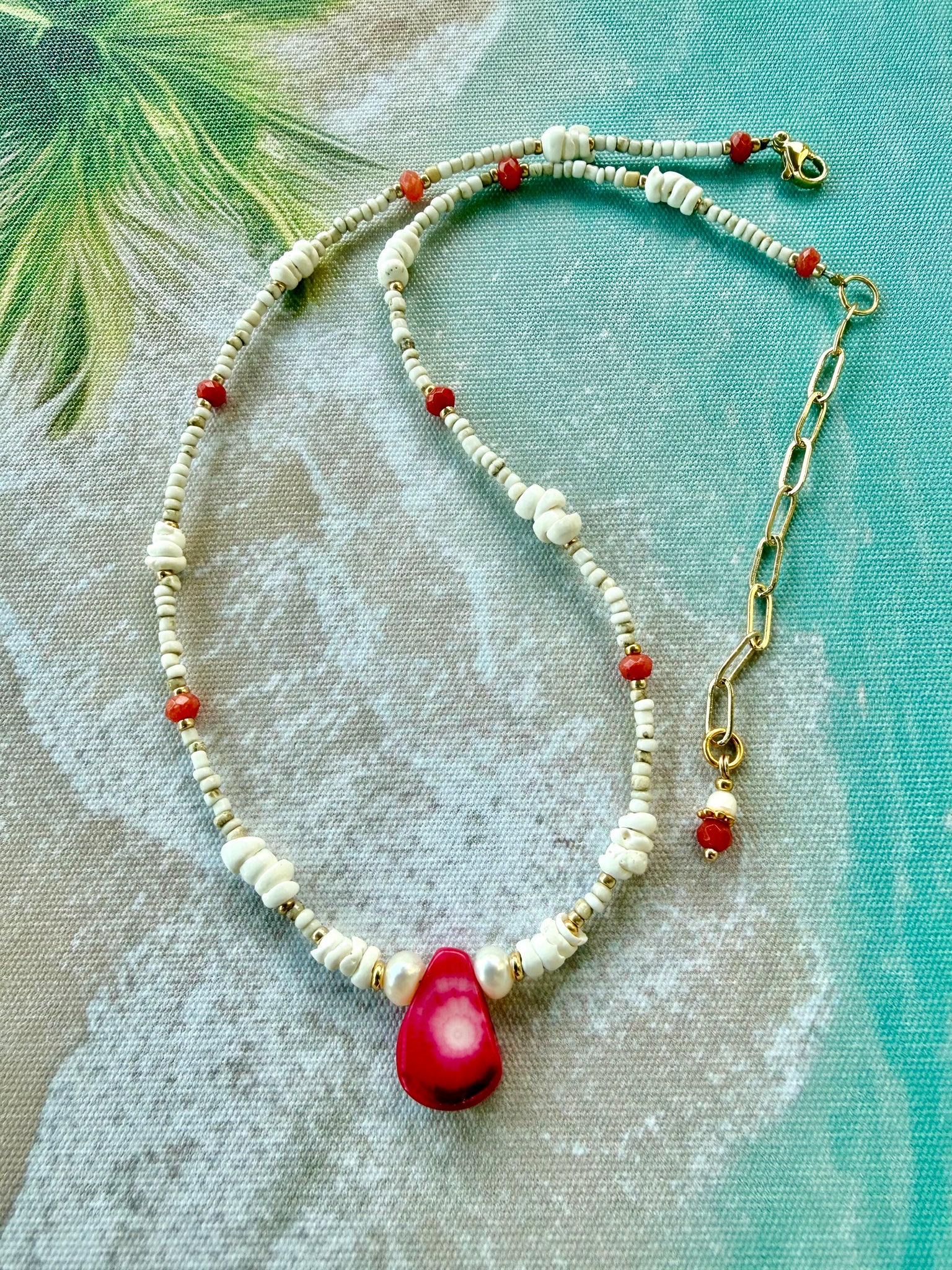 Ocean Shell Seed Bead Necklace