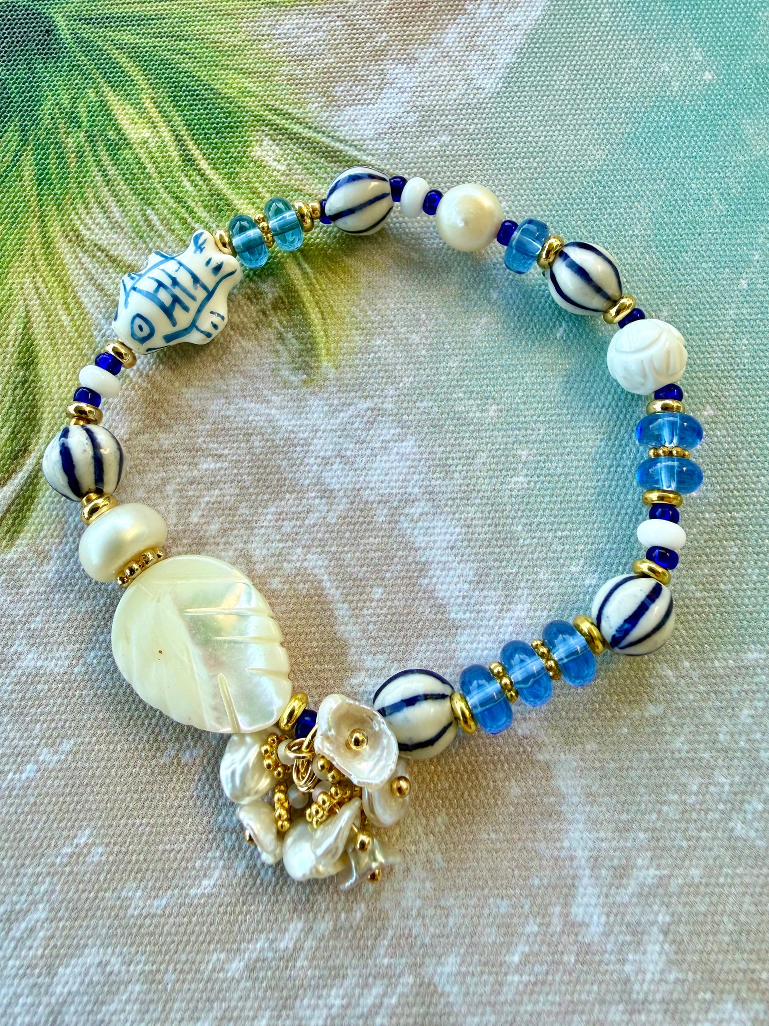 Ocean Blues Shell Bracelet