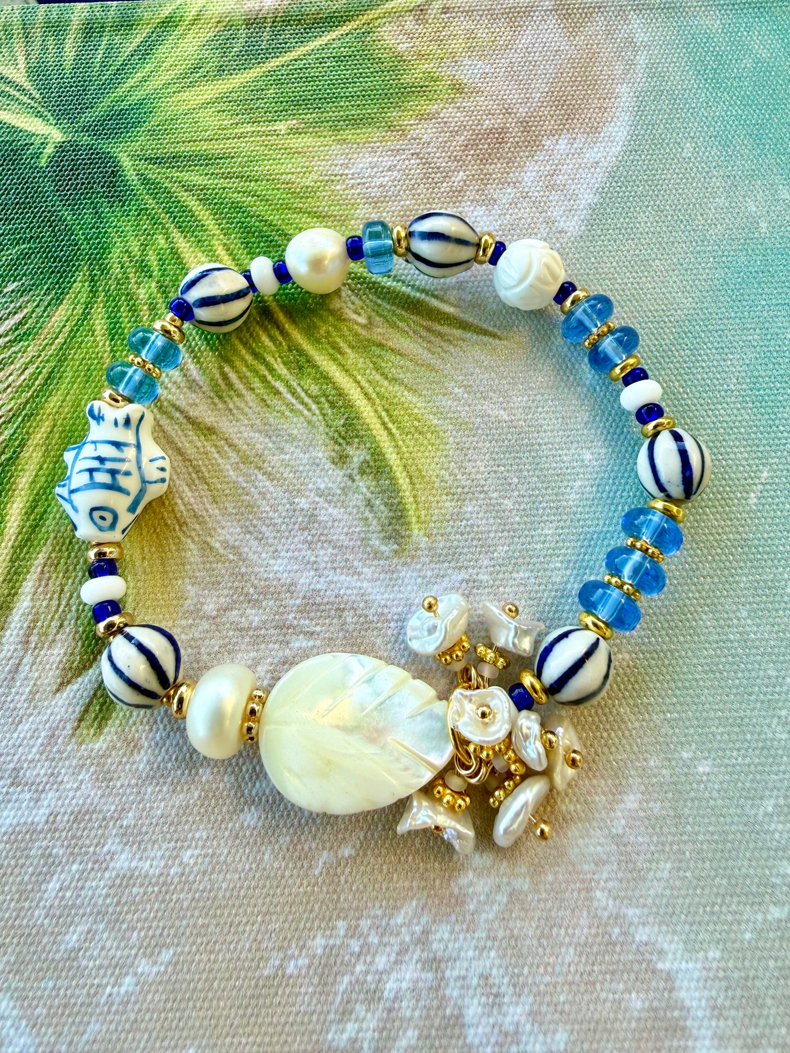 Ocean Blues Shell Bracelet
