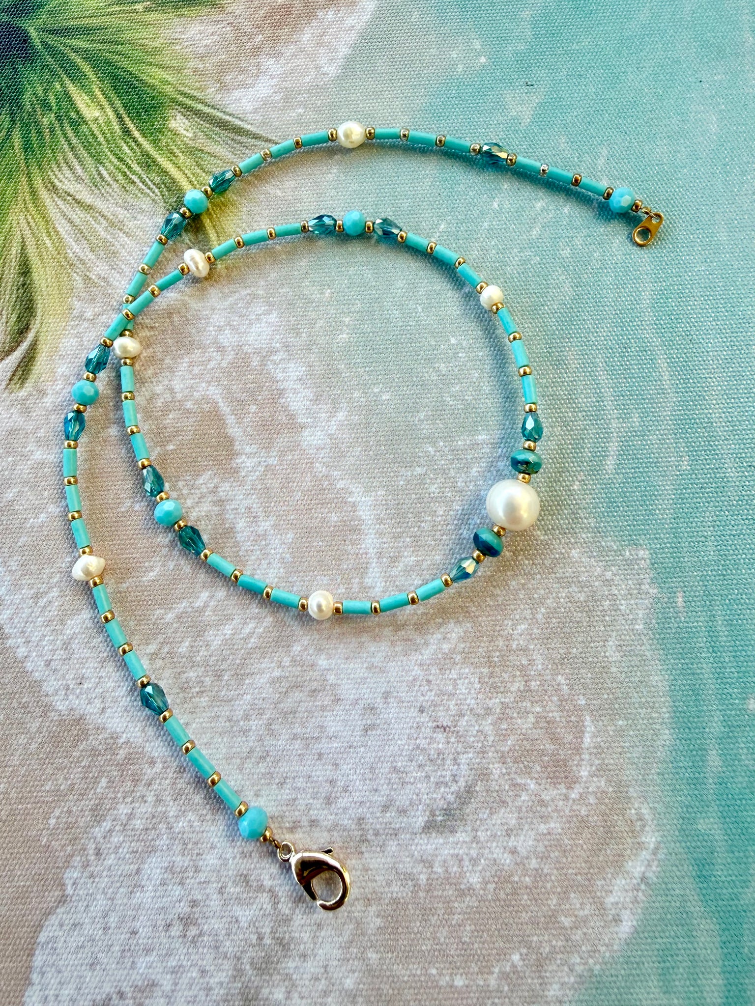 Surf Pearl Seed Bead Necklace
