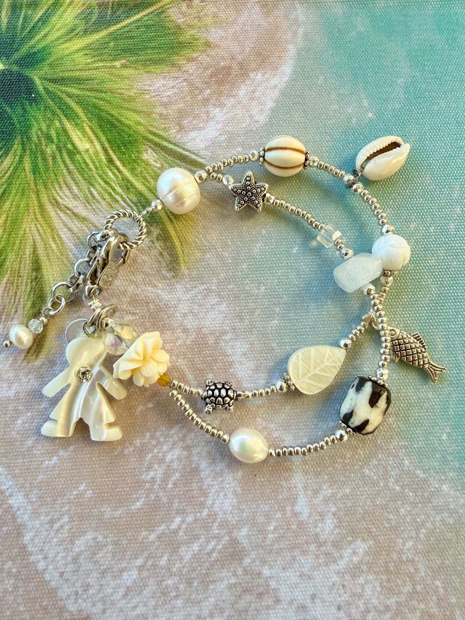 Island Shell Treasure Silver Bracelet