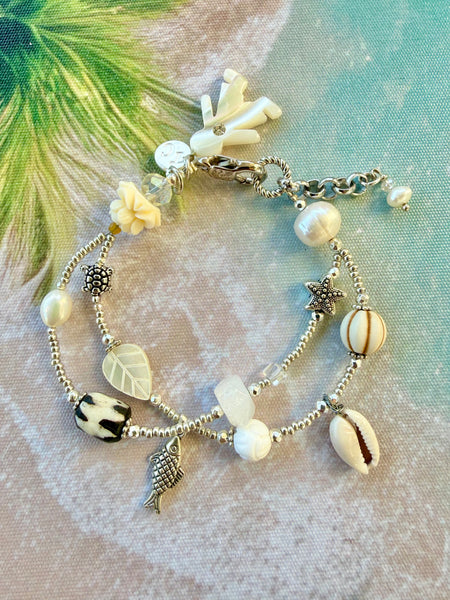 Island Shell Treasure Silver Bracelet