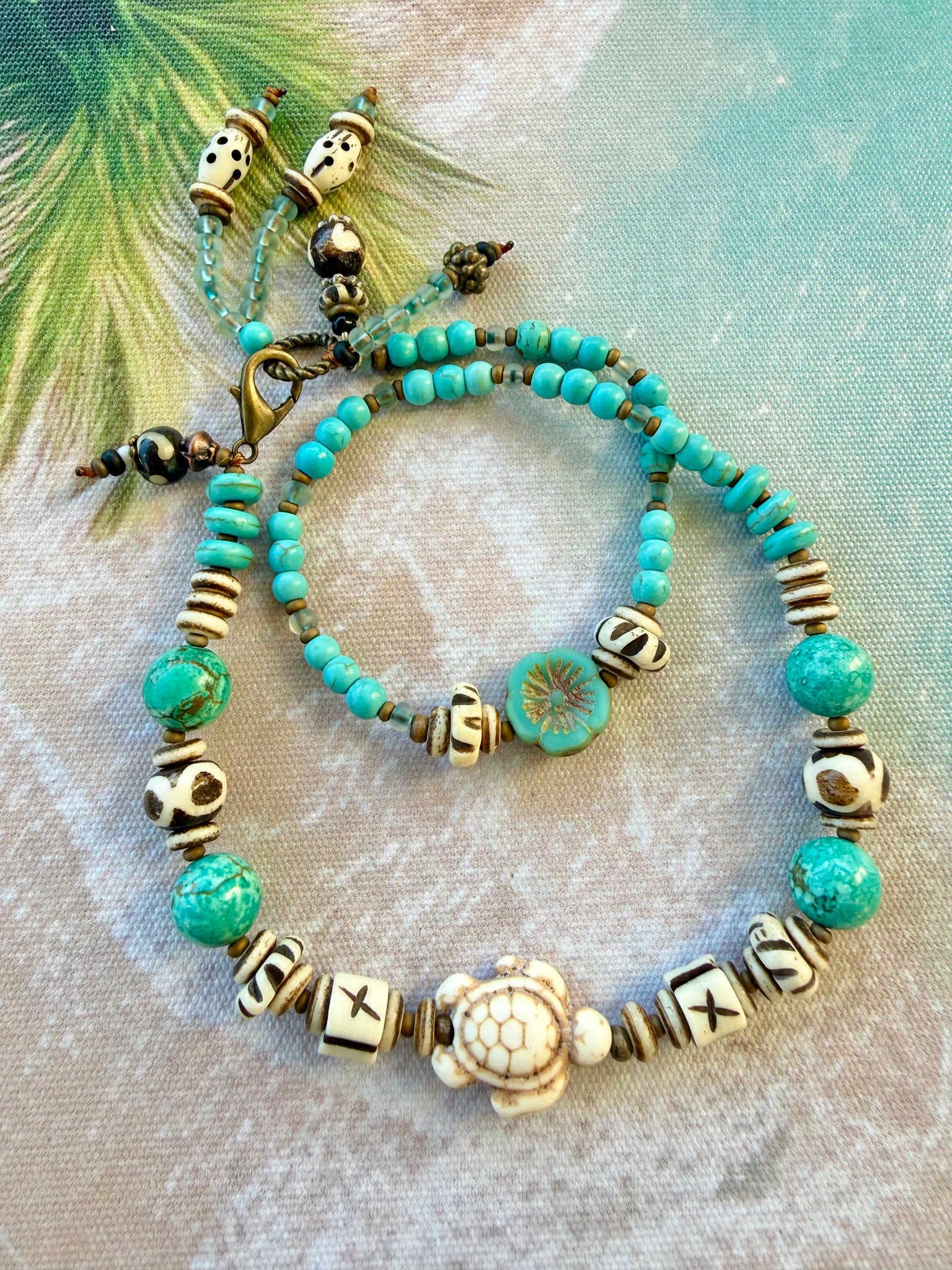 Ocean Breeze Tribal Shell Stone Bracelet