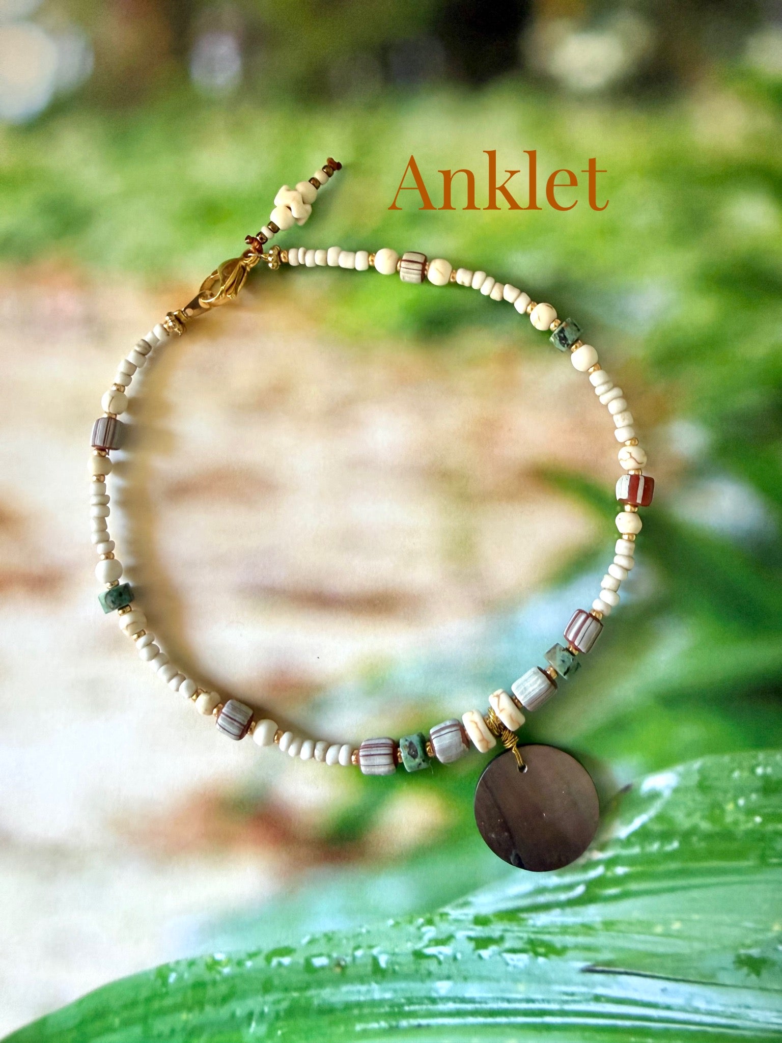 Beachie Boho Seed Bead Bali Anklet
