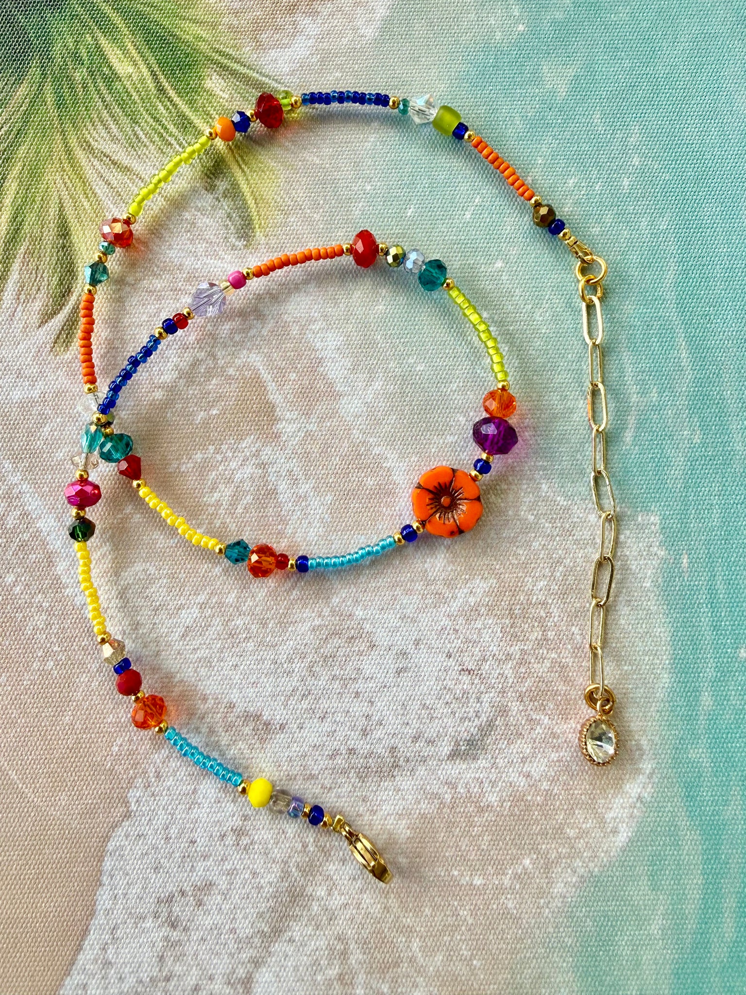 Island Spirit Rainbow Seed Bead Necklace