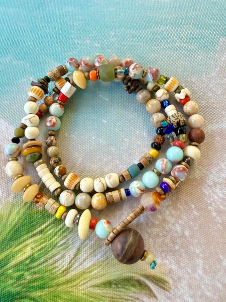 Beaded Stone Wrap Bracelet