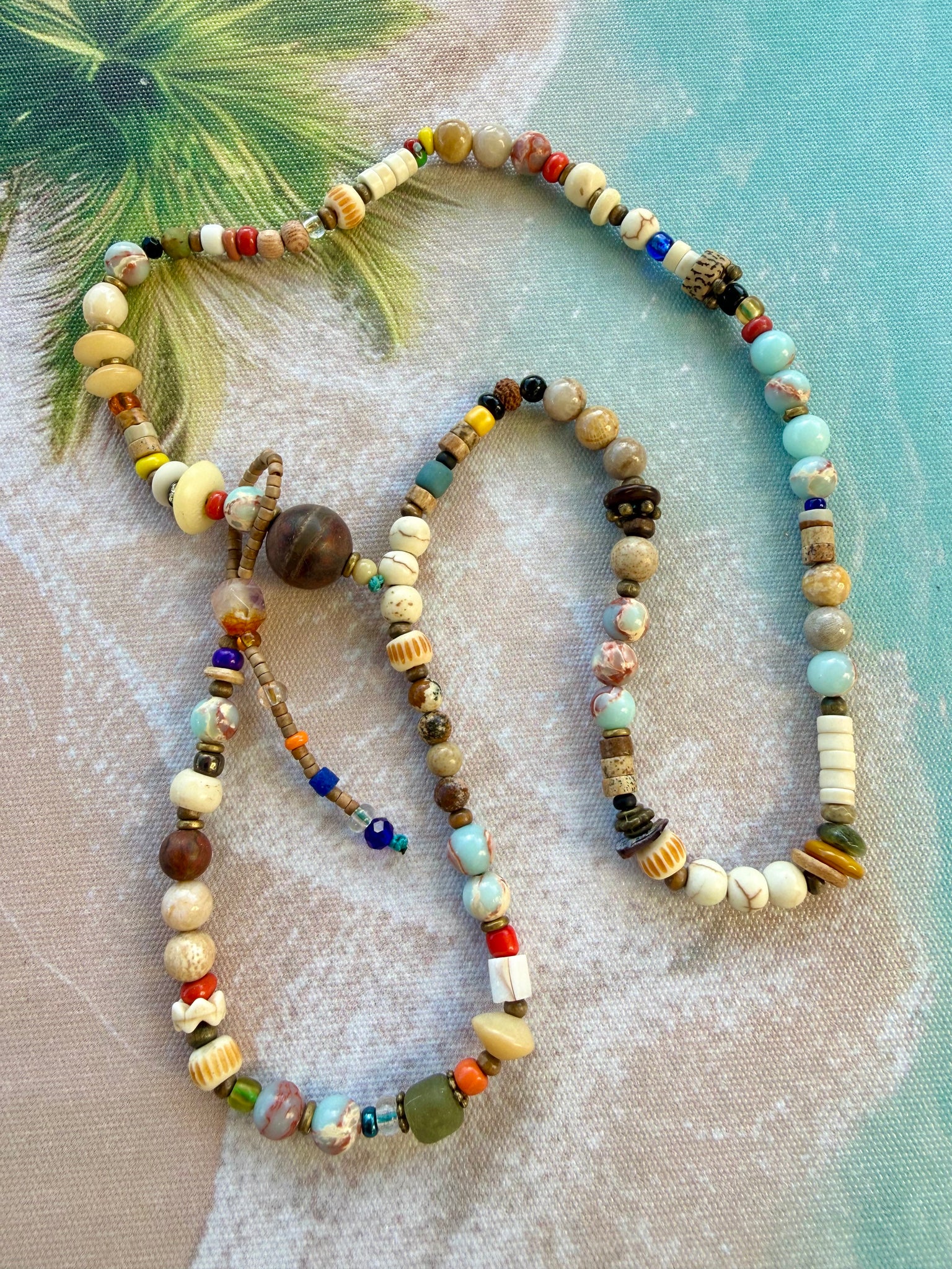 Beaded Stone Wrap Bracelet
